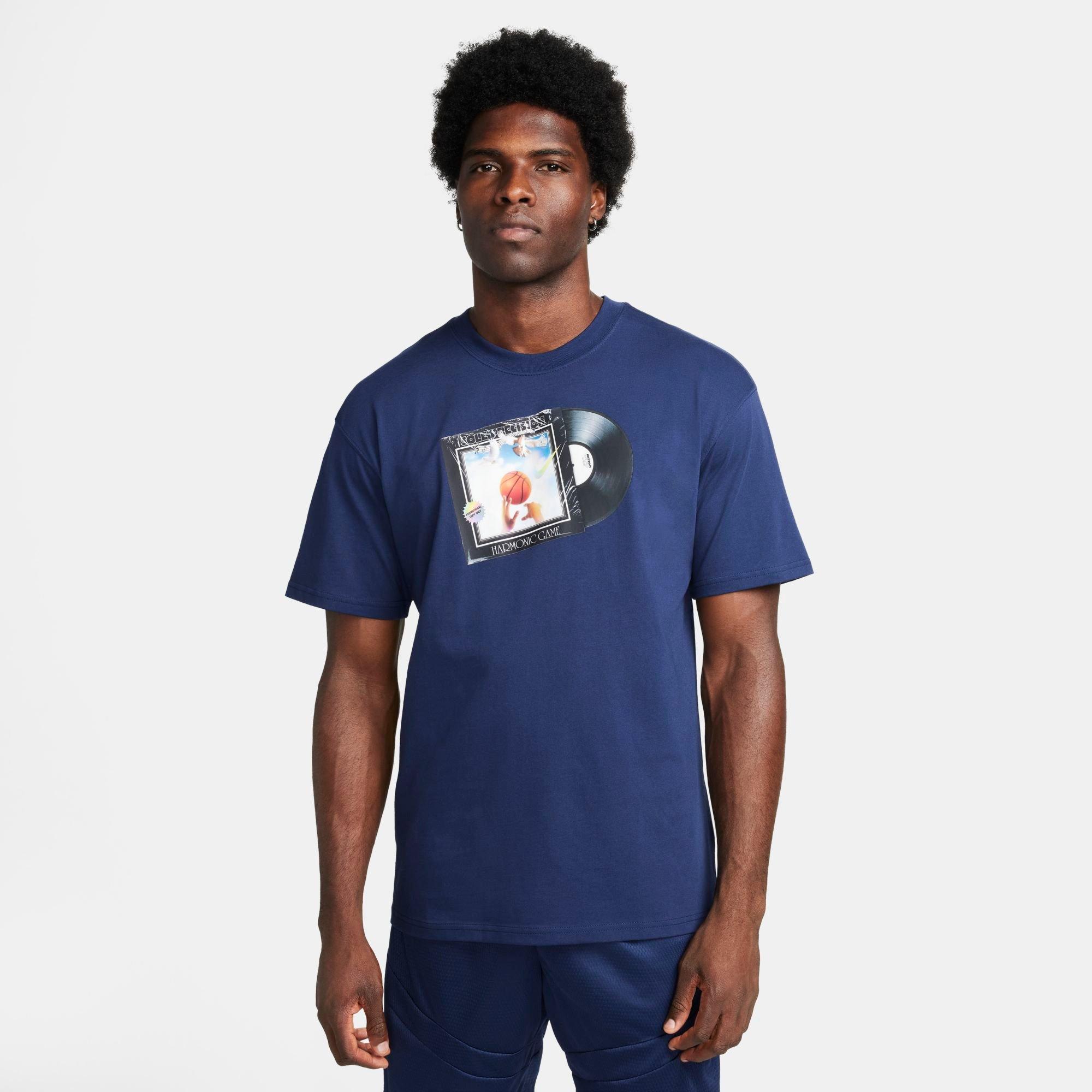Shop Nike Men's Vinyl Soul Max90 Basketball T-shirt In Midnight Navy
