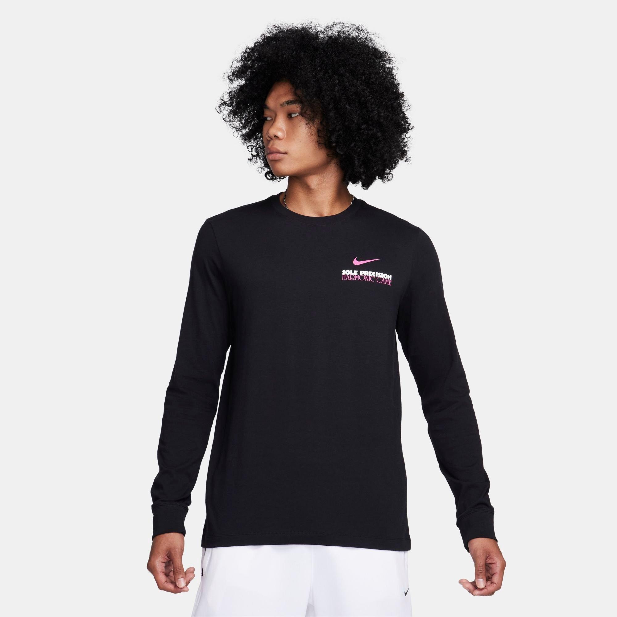 Shop Nike Men's Sole Precision Long-sleeve Basketball T-shirt In Black
