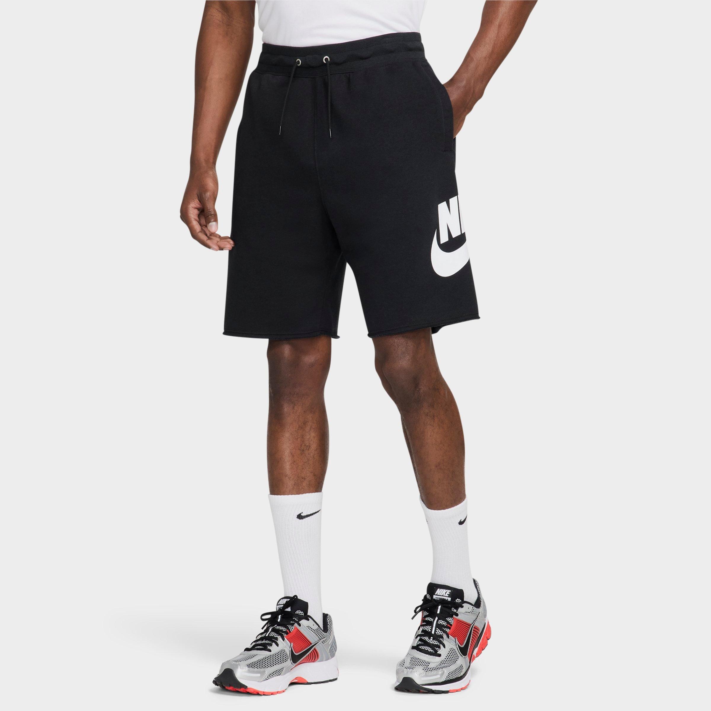 Nike Men's Club French Terry Alumni Shorts in Black/Black Size Small Cotton/Polyester/Rayon