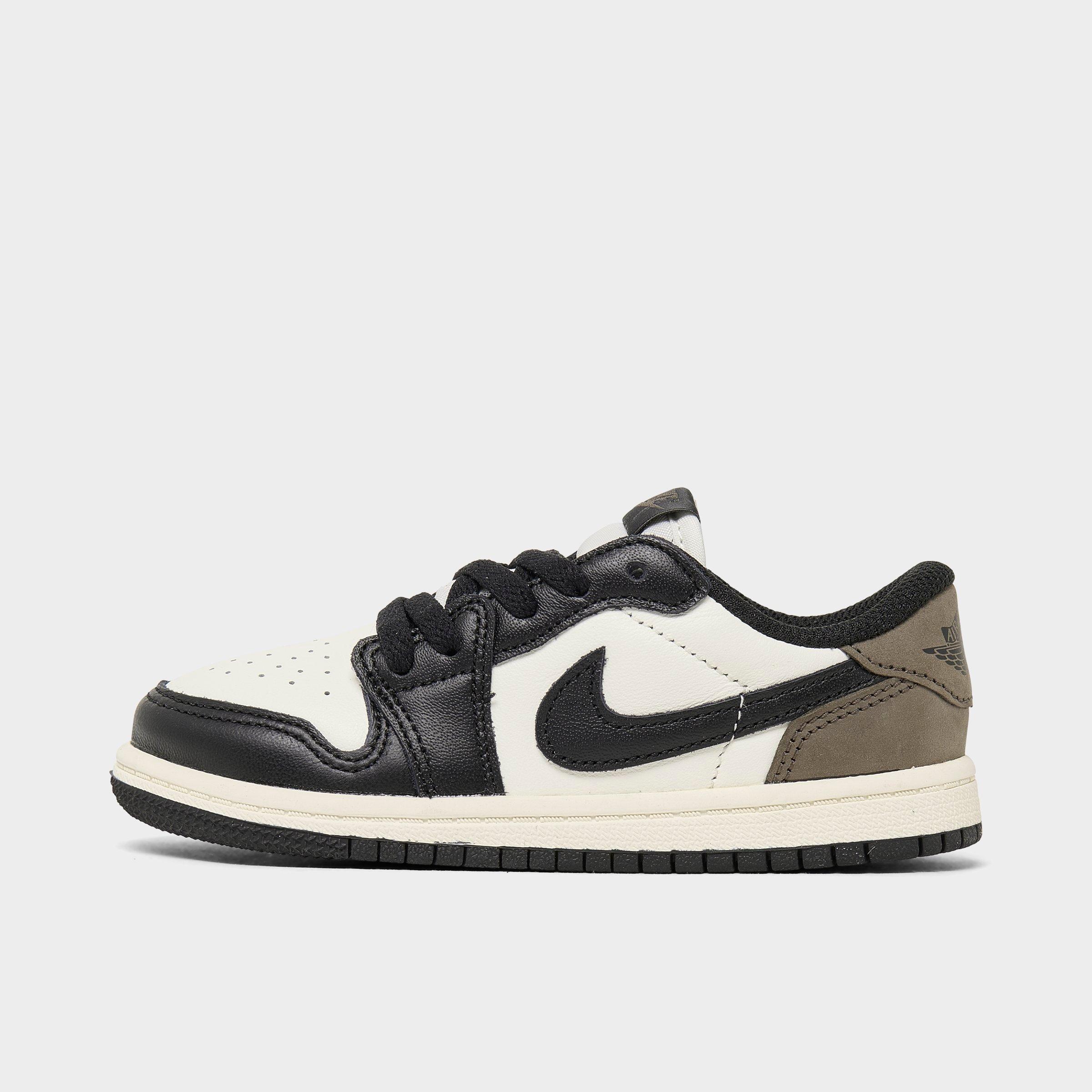 Nike Jordan Kids' Toddler Air Retro 1 Low Casual Shoes In White/black/dark Mocha