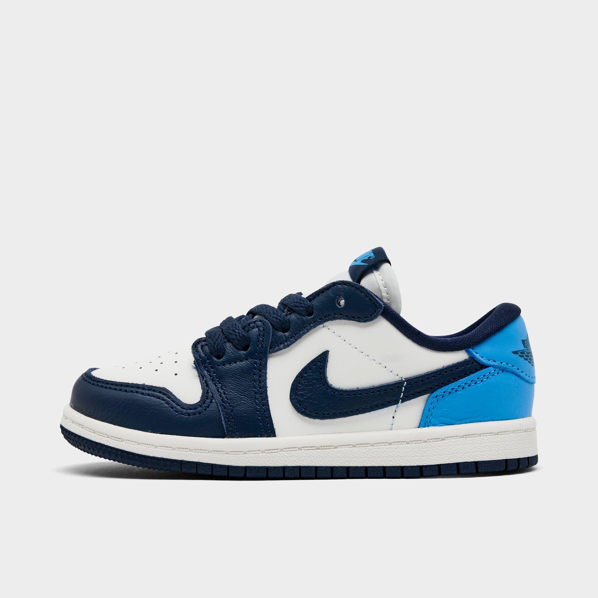Jordan Kids Toddler Air Retro 1 Low Casual Shoes in Obsidian/University Blue/Sail Size: 4.0