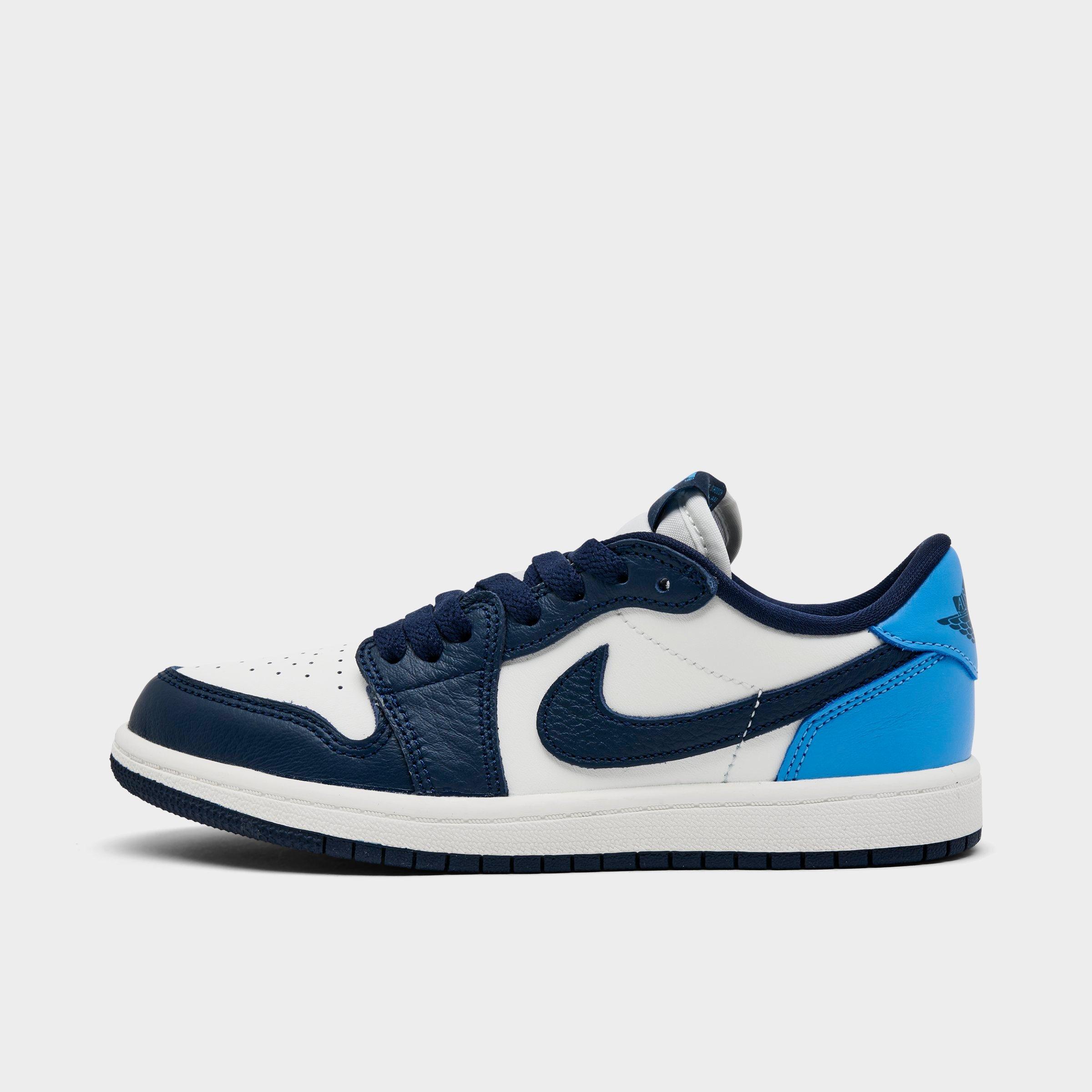 Jordan Little Kids Air Retro 1 Low Casual Shoes in Obsidian/Sail/University Blue Size: 1.0