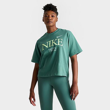 Nike Women's Sportswear Classic Boxy T-shirt Size Xl 100% Cotton In Green