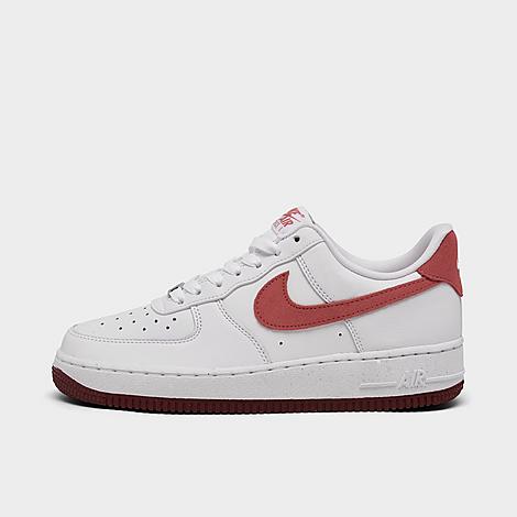 Nike Women's Air Force 1 '07 Casual Shoes In White/adobe/team Red/dragon Red