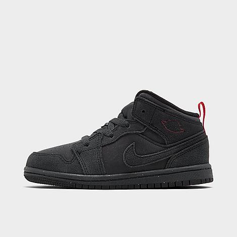 Shop Nike Kids' Toddler Air Jordan Retro 1 Mid Se Craft Casual Shoes In Dark Smoke Grey/black/varsity Red