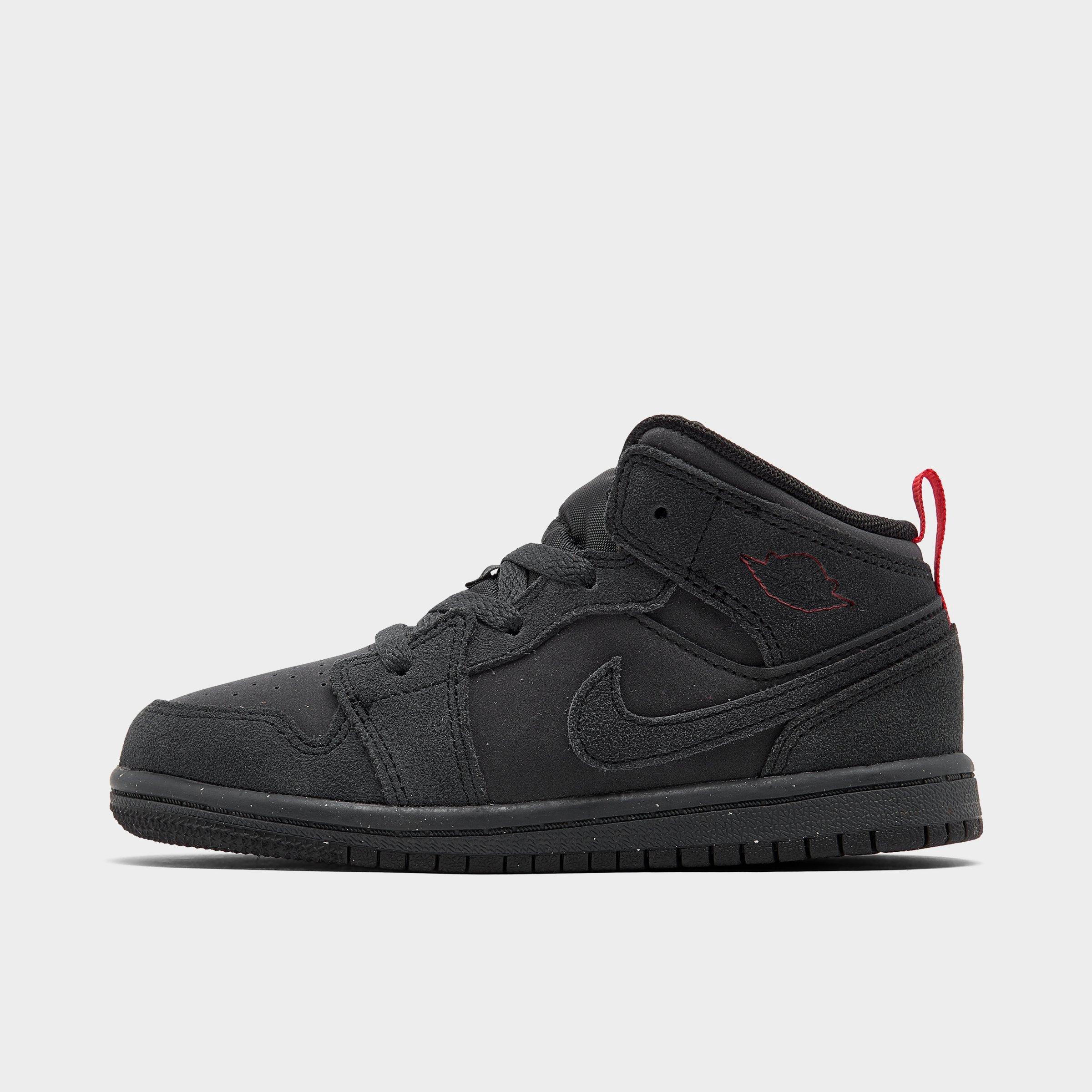 Shop Nike Kids' Toddler Air Jordan Retro 1 Mid Se Craft Casual Shoes In Dark Smoke Grey/black/varsity Red