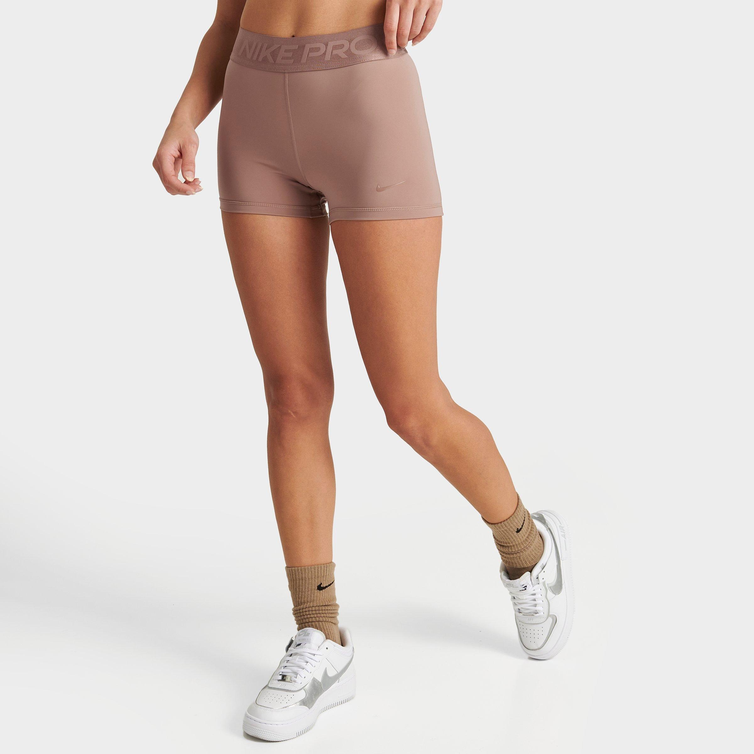 Nike Women's Pro Dri-fit Mid-rise 3 Inch Shorts In Desert Dust