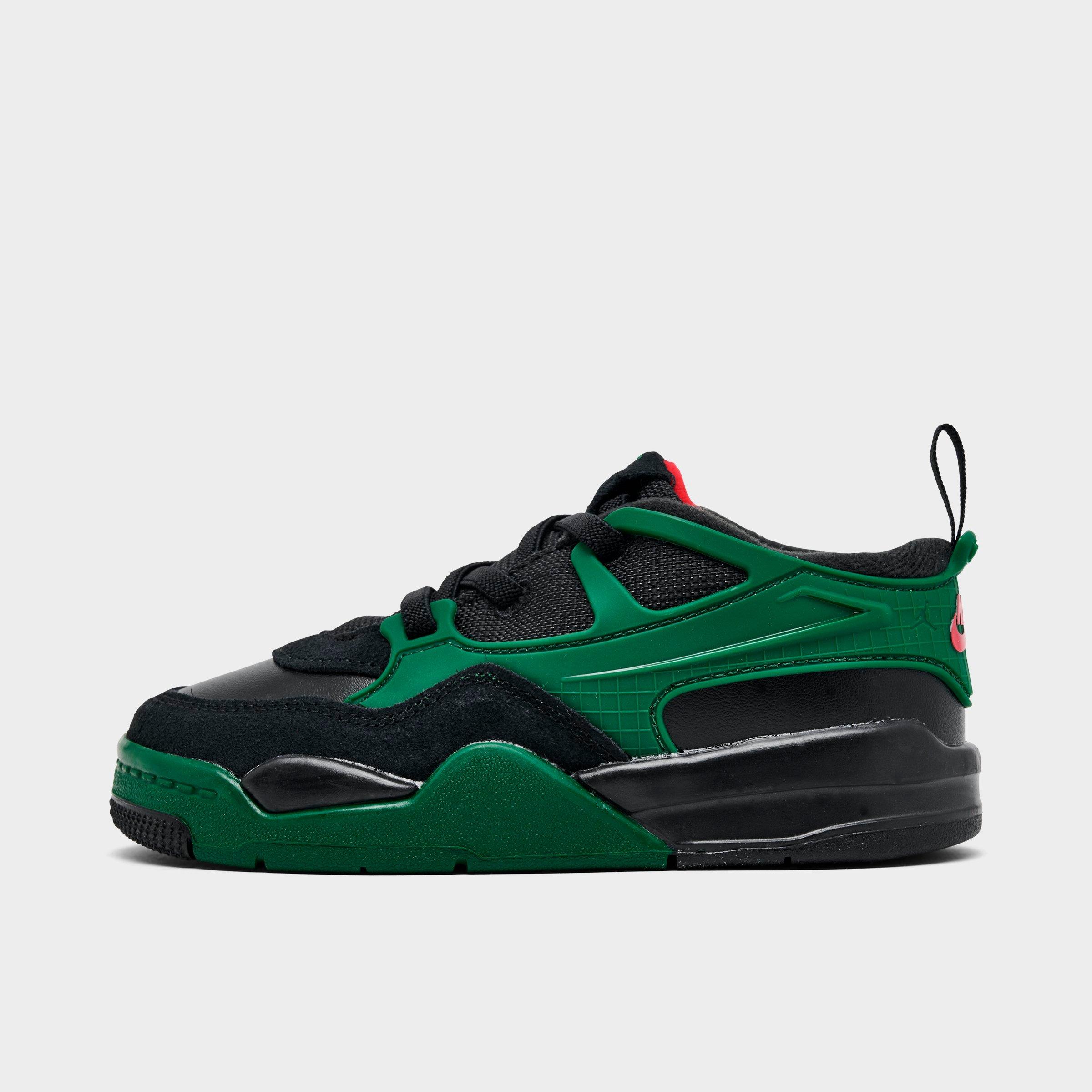 Jordan Kids Toddler Air 4RM Stretch Lace Casual Shoes in Black/Varsity Red/Gorge Green Size: 4.0