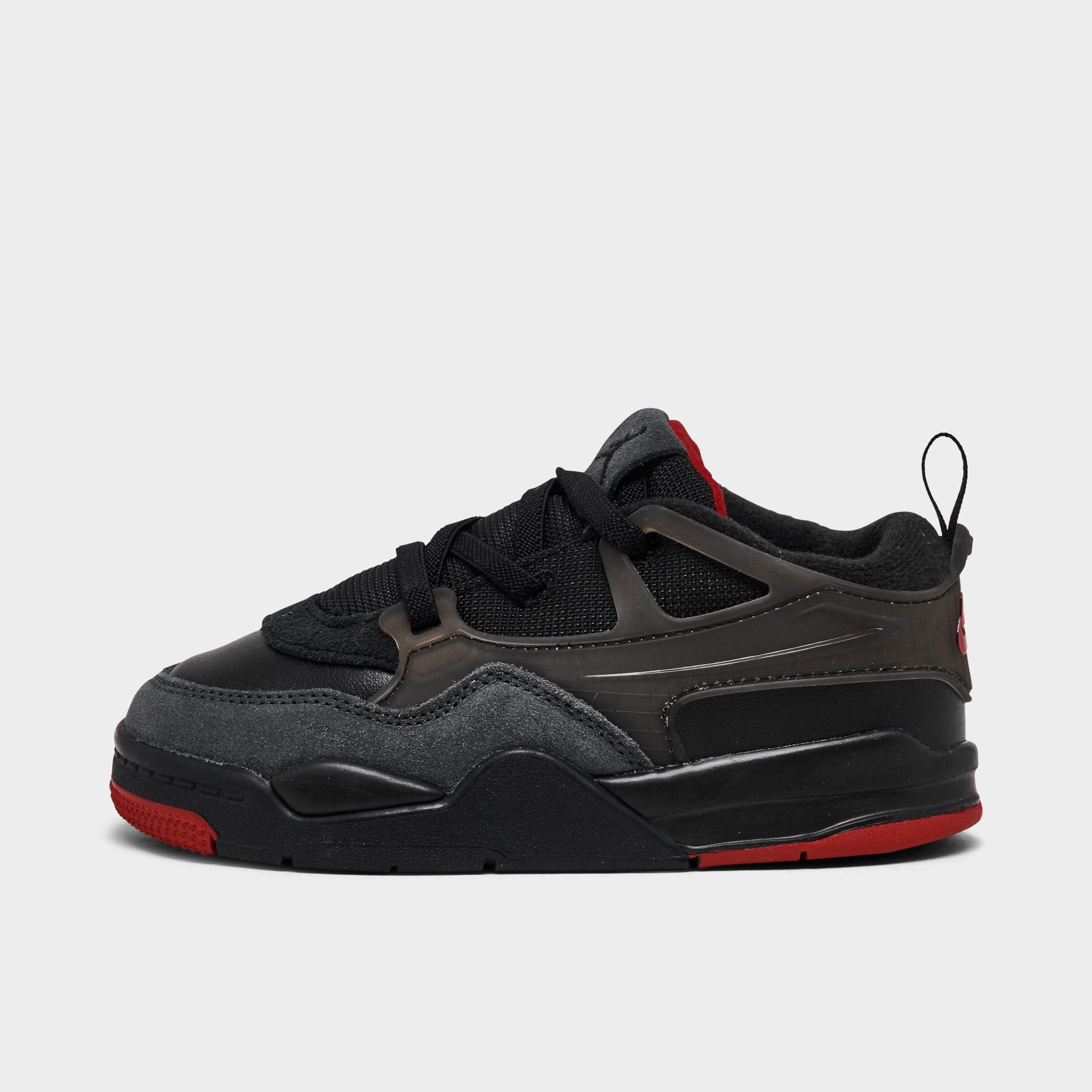 Jordan Kids Toddler Air 4RM Stretch Lace Casual Shoes in Black/Varsity Red/Anthracite Size: 4.0