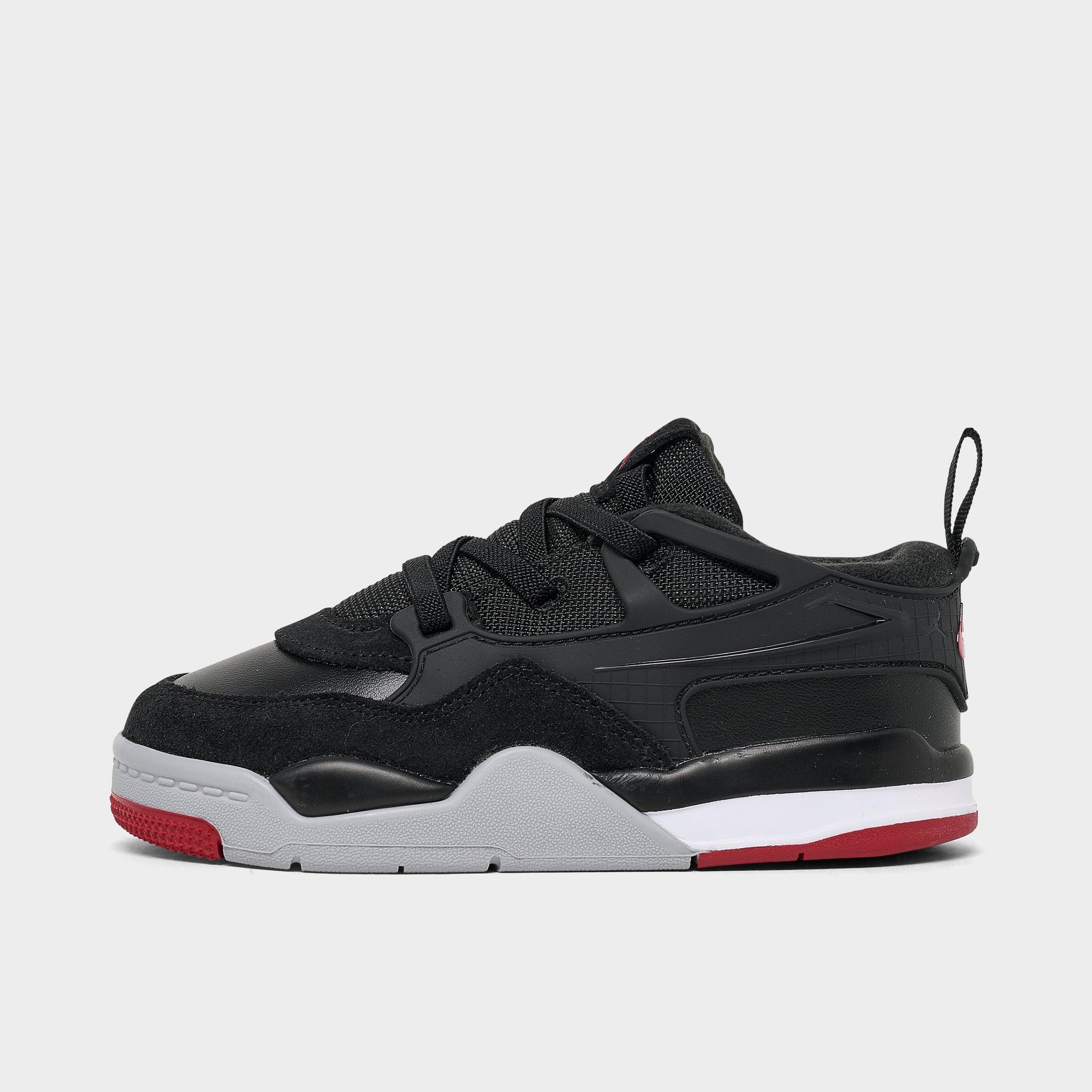 Jordan Kids Toddler Air 4RM Stretch Lace Casual Shoes in Black/Varsity Red/White Size: 4.0