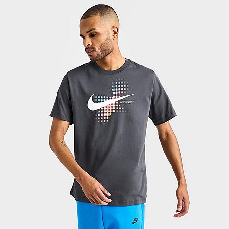 Nike Men's Sportswear Swoosh Dots Printed Graphic T-shirt In Anthracite