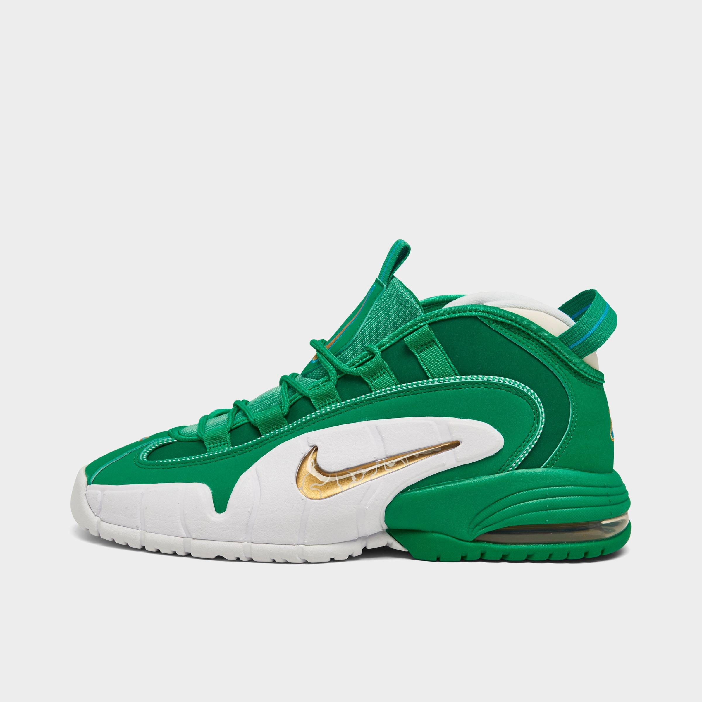 Nike Men's Air Max Penny 1 Basketball Shoes In Stadium Green/metallic Gold/white