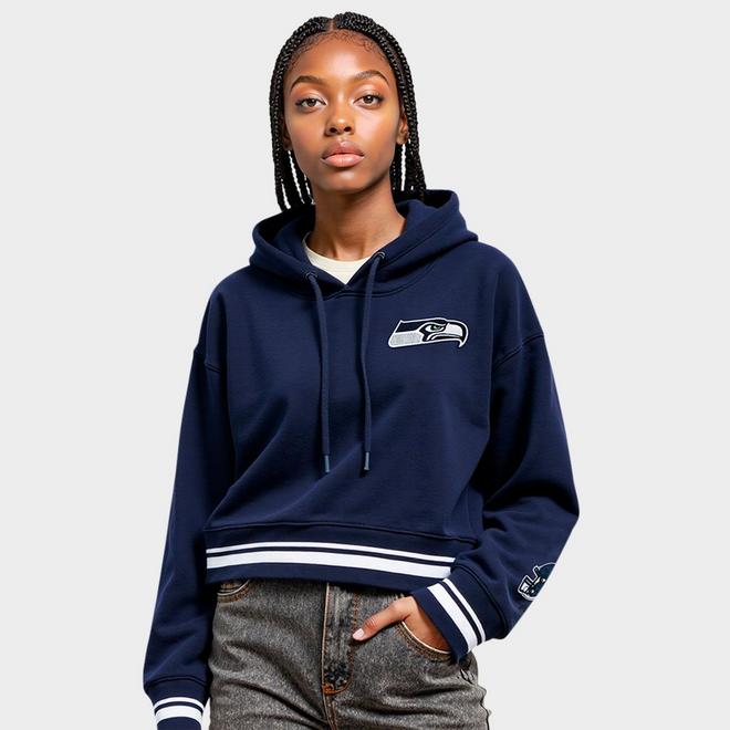 Women's Pro Standard Seattle Seahawks NFL Mashup Rib Cropped Pullover Hoodie