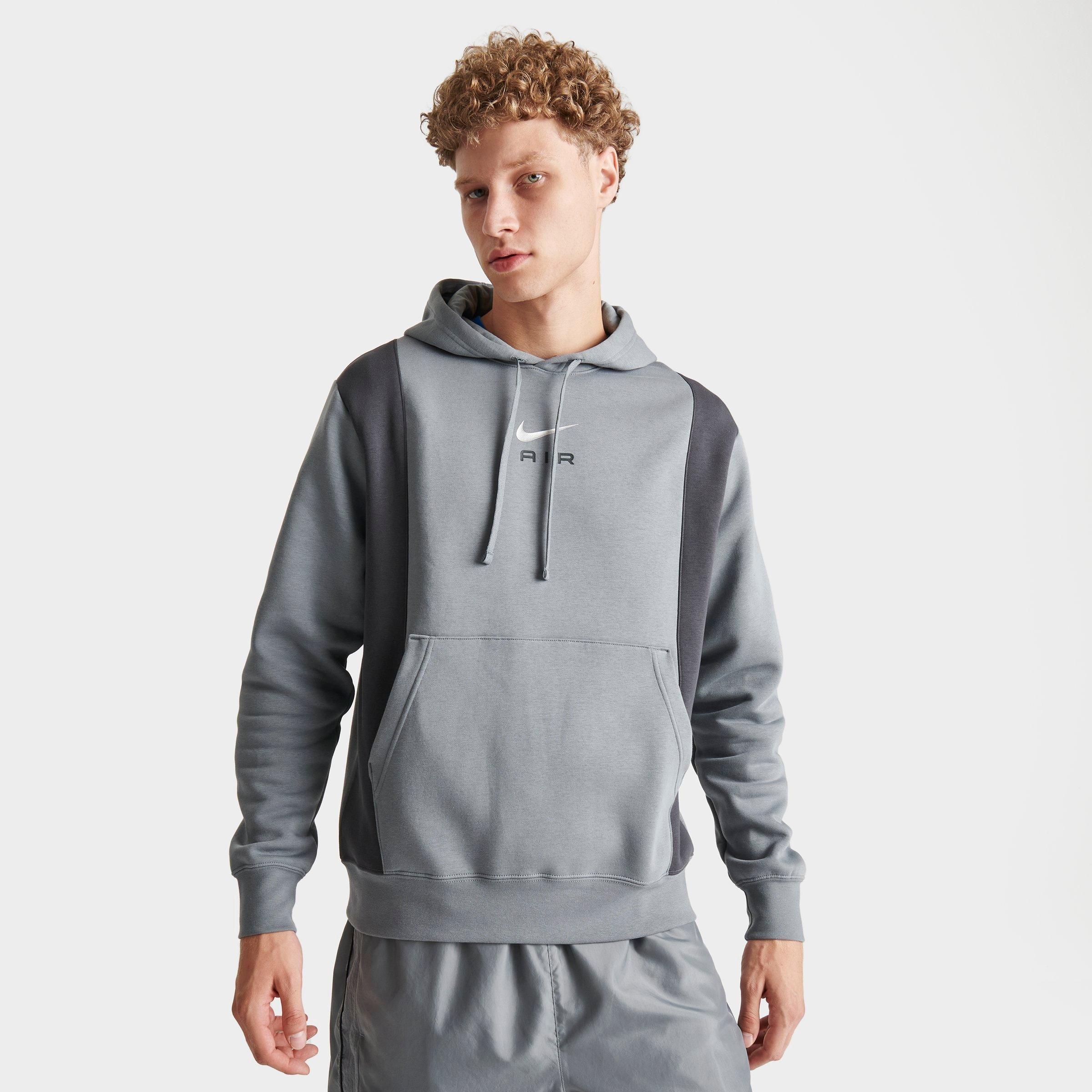 Nike Men's Air Retro Pullover Fleece Hoodie In Cool Grey/anthracite