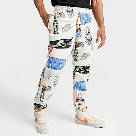 Nike Men's Sportswear Club Fleece Allover Printed Jogger Pants In Sail