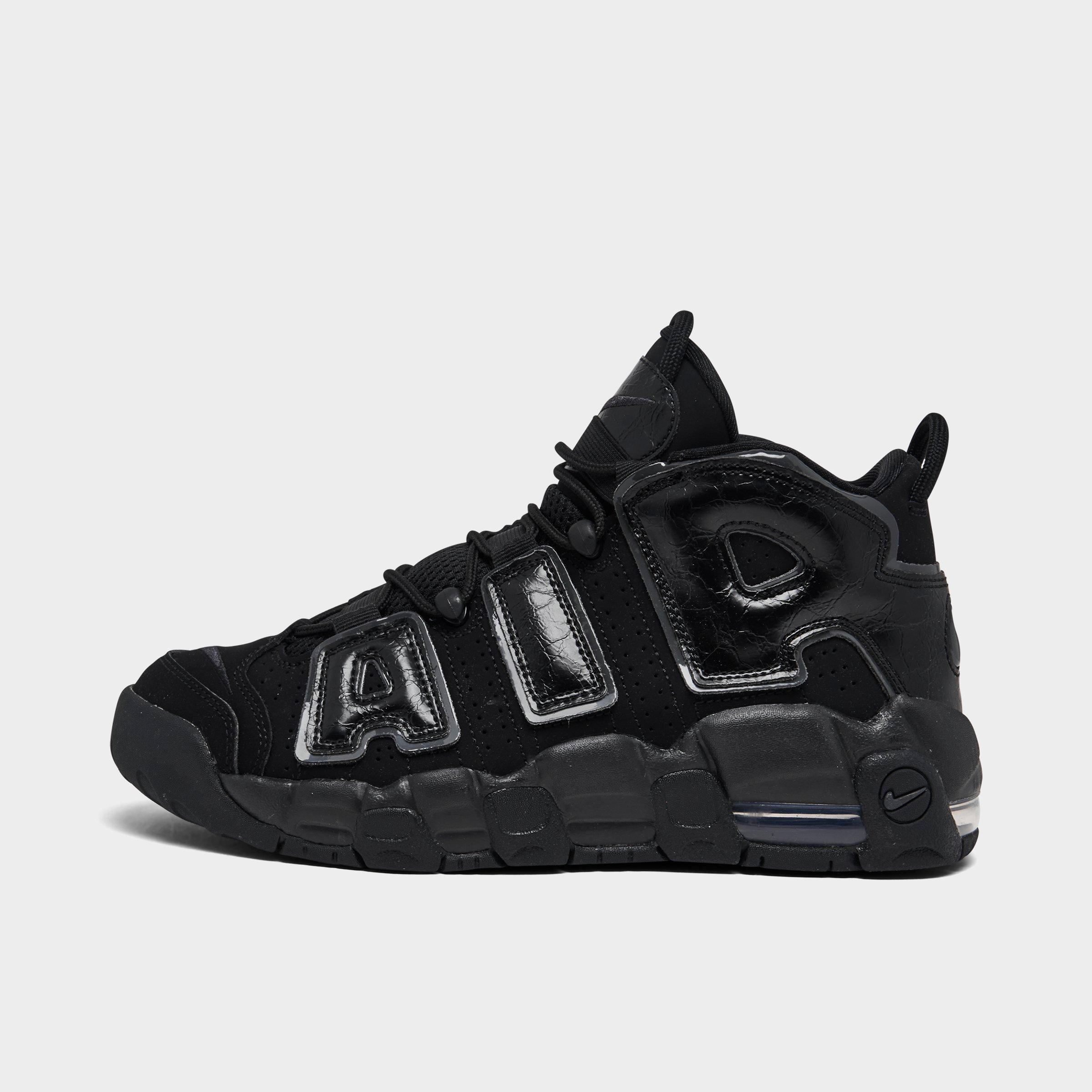 Shop Nike Big Kids' Air More Uptempo Basketball Shoes In Black/black/anthracite