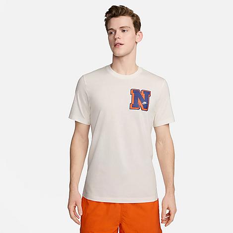 Shop Nike Men's Sportswear Varsity Letter Graphic T-shirt In Sail