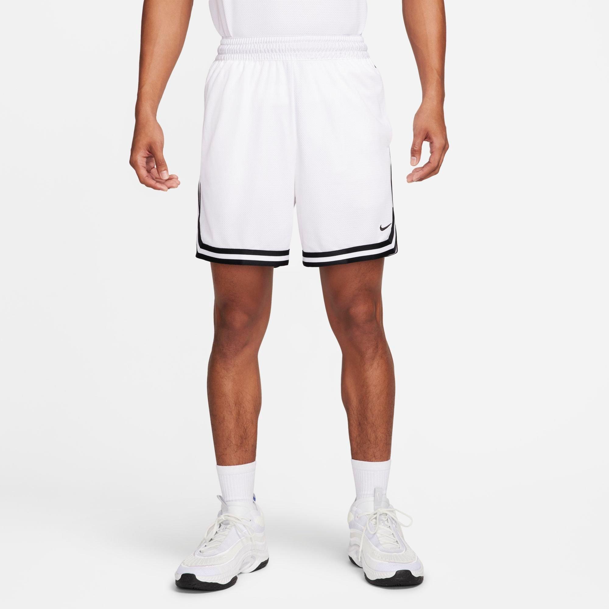 Nike Men's DNA Dri-FIT 6" Basketball Shorts in White/White Size 2XL 100% Polyester/Knit/Fiber