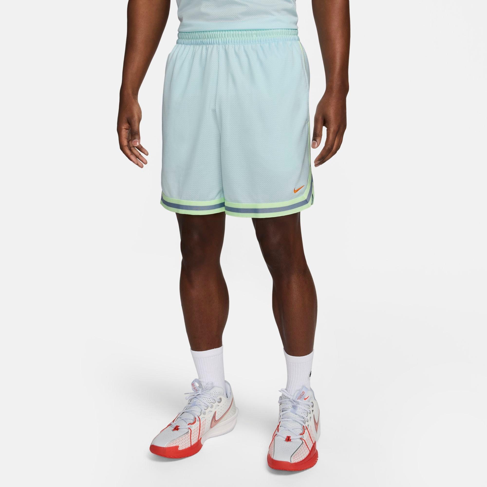 Shop Nike Men's Dna Dri-fit 6" Basketball Shorts In Glacier Blue/barely Volt/bright Mandarin