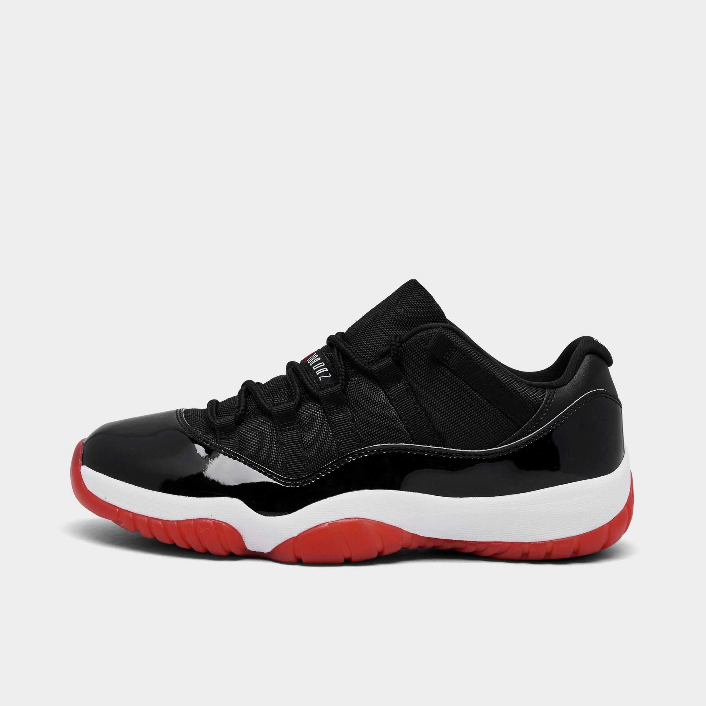 Jordan Air Retro 11 Low Basketball Shoes in Red/Black/Black Size 14 Leather