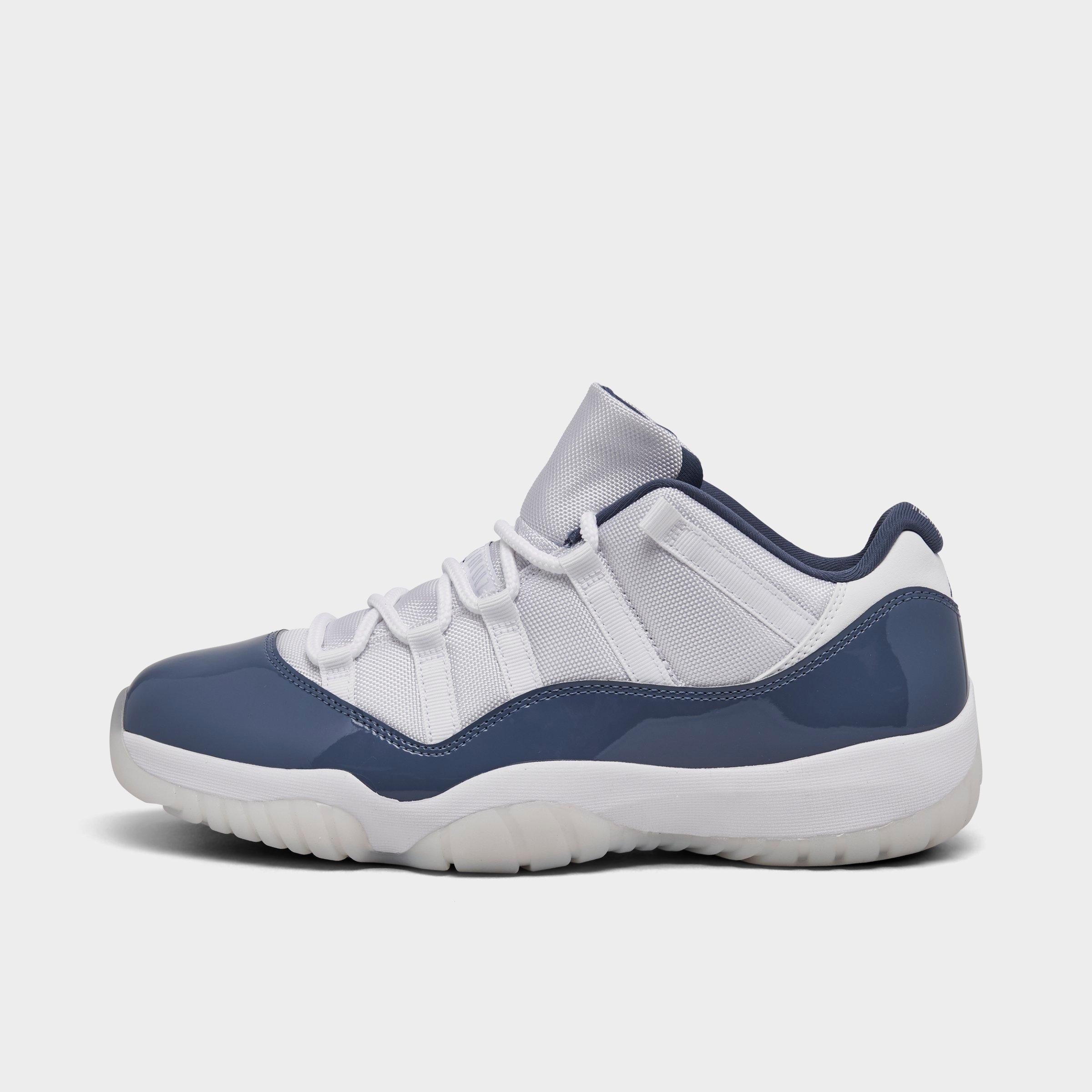 Jordan Air Retro 11 Low Basketball Shoes in Blue/White Size 12.5 Leather