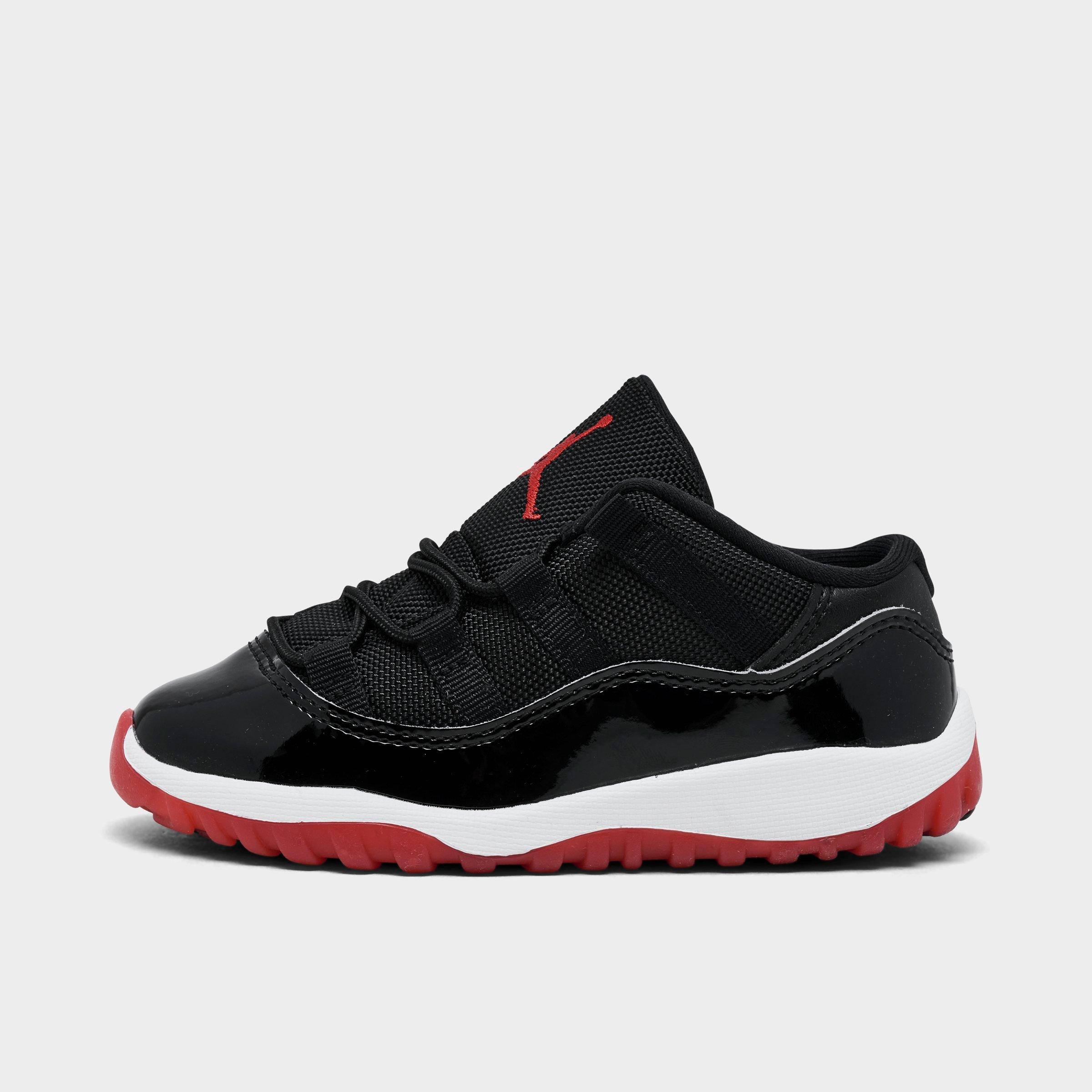 Jordan Kids Toddler Air Retro 11 Low Basketball Shoes in Black/White/Varsity Red Size: 4