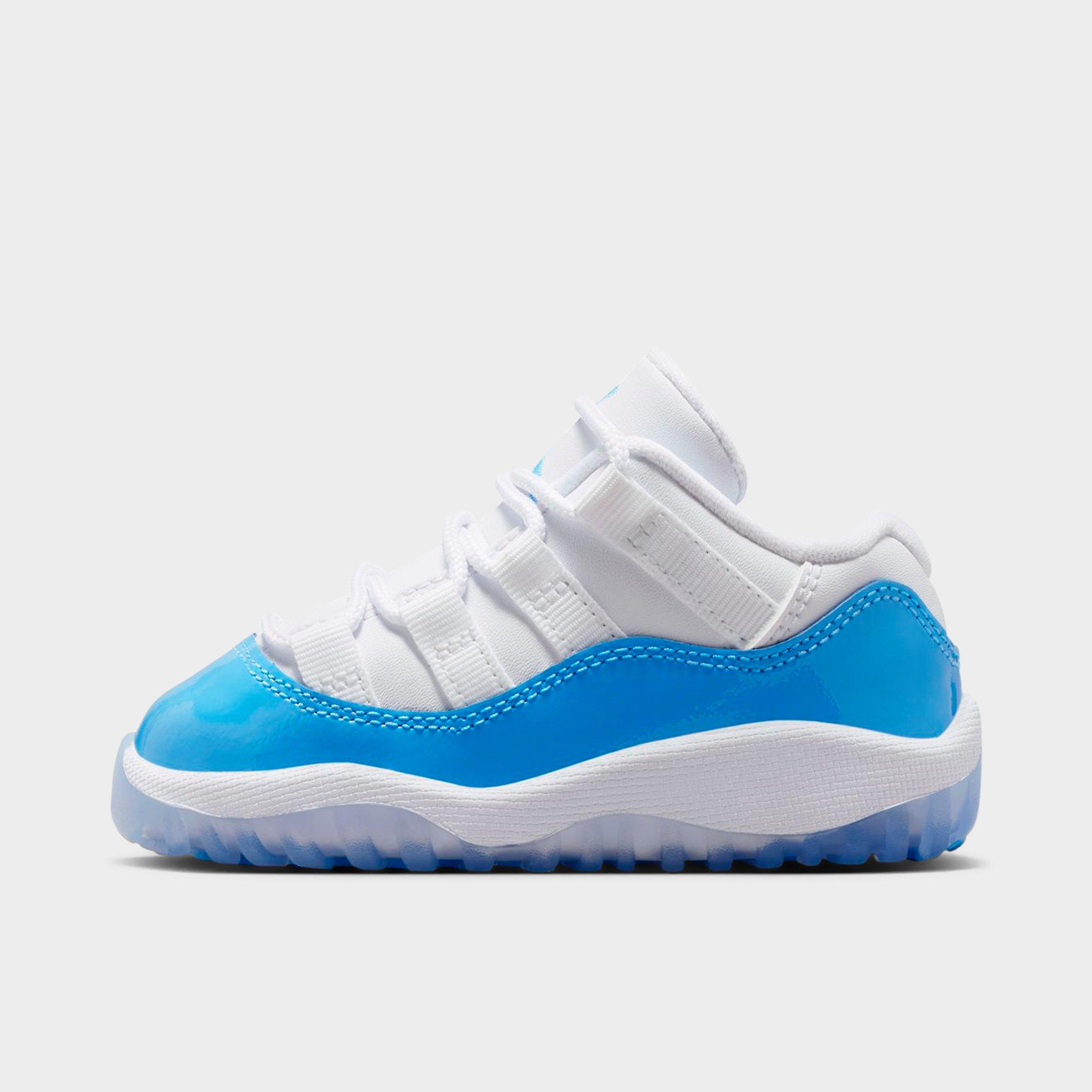 Jordan Kids Toddler Air Retro 11 Low Basketball Shoes in White/University Blue/Black Size: 4.0