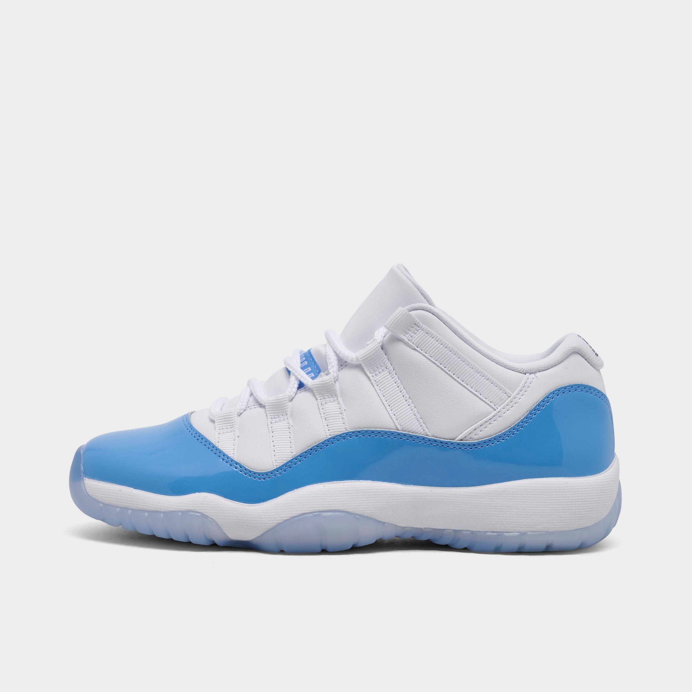 Jordan Big Kids Air Retro 11 Low Basketball Shoes in White/University Blue/Black Size: 3.5