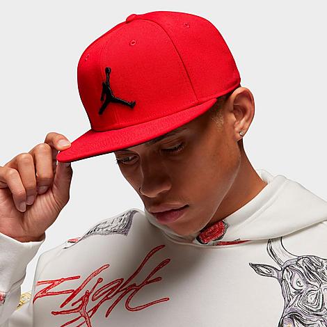 Shop Nike Jordan Jumpman Pro Snapback Hat In Gym Red/black