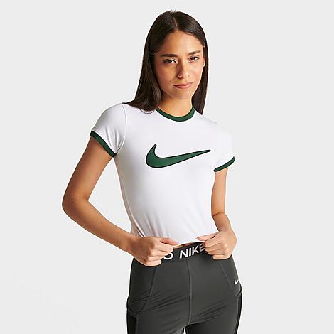 Nike Women's Sportswear Street Cropped T-shirt In White/fir