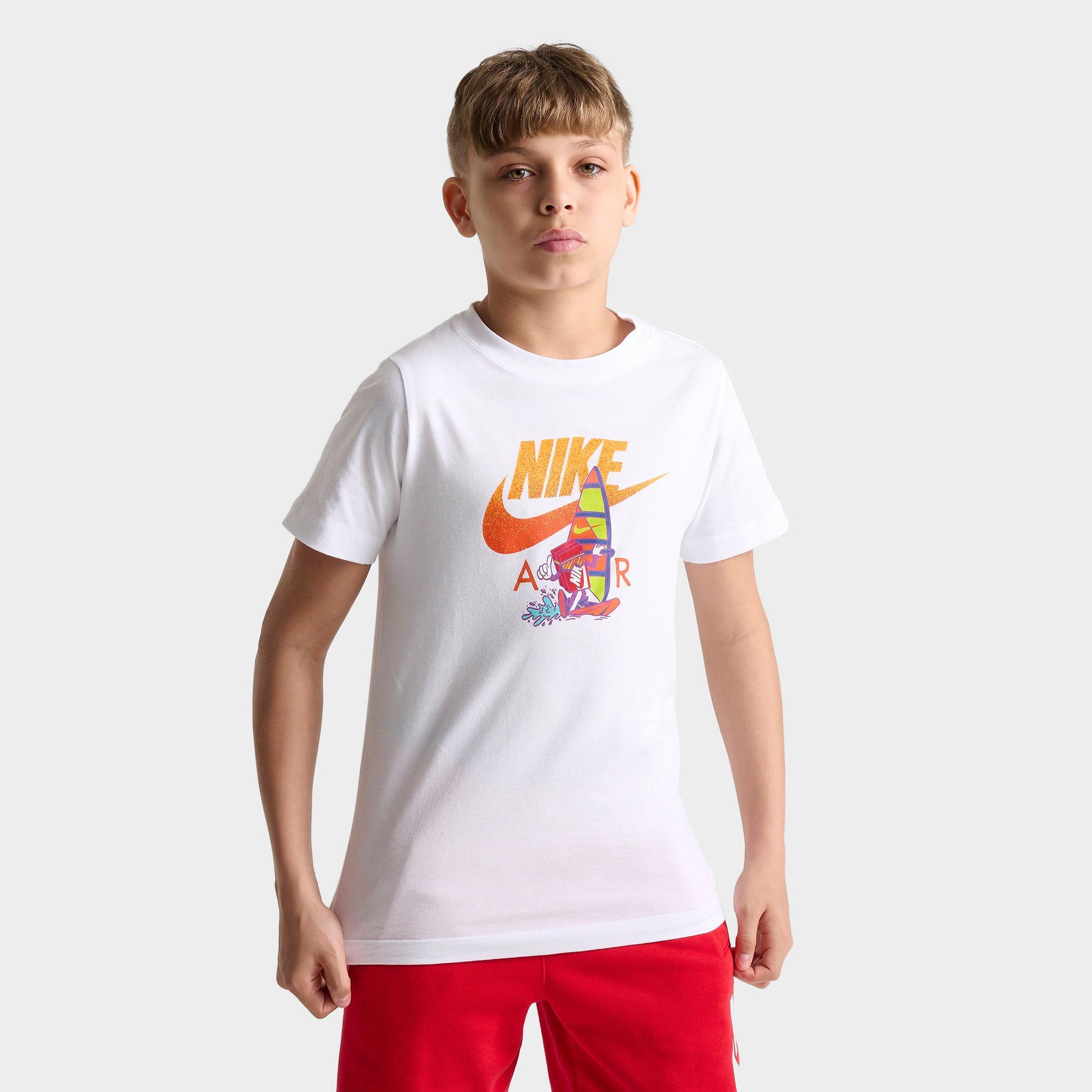 Shop Nike Big Kids' Sportswear Air Boxy Sail T-shirt In White
