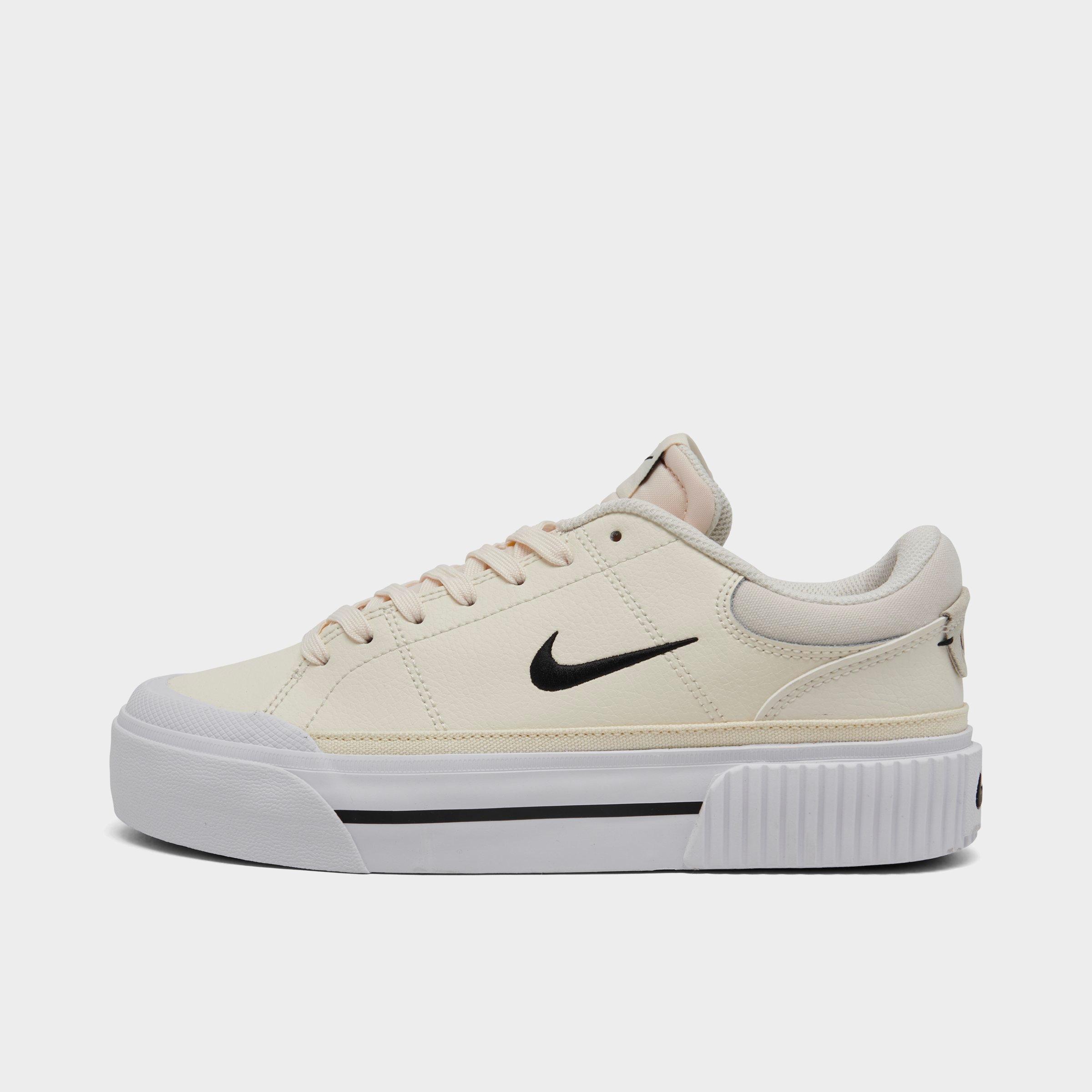 Nike Women's Court Legacy Lift Casual Shoes in Pale Ivory/Black/Muslin Size: 5