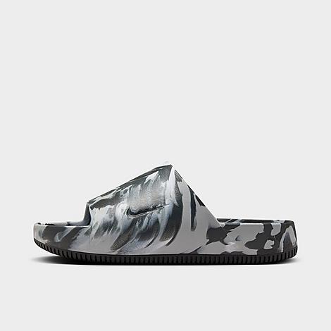 Shop Nike Men's Calm Se Marble Slide Sandals In Black/black/black