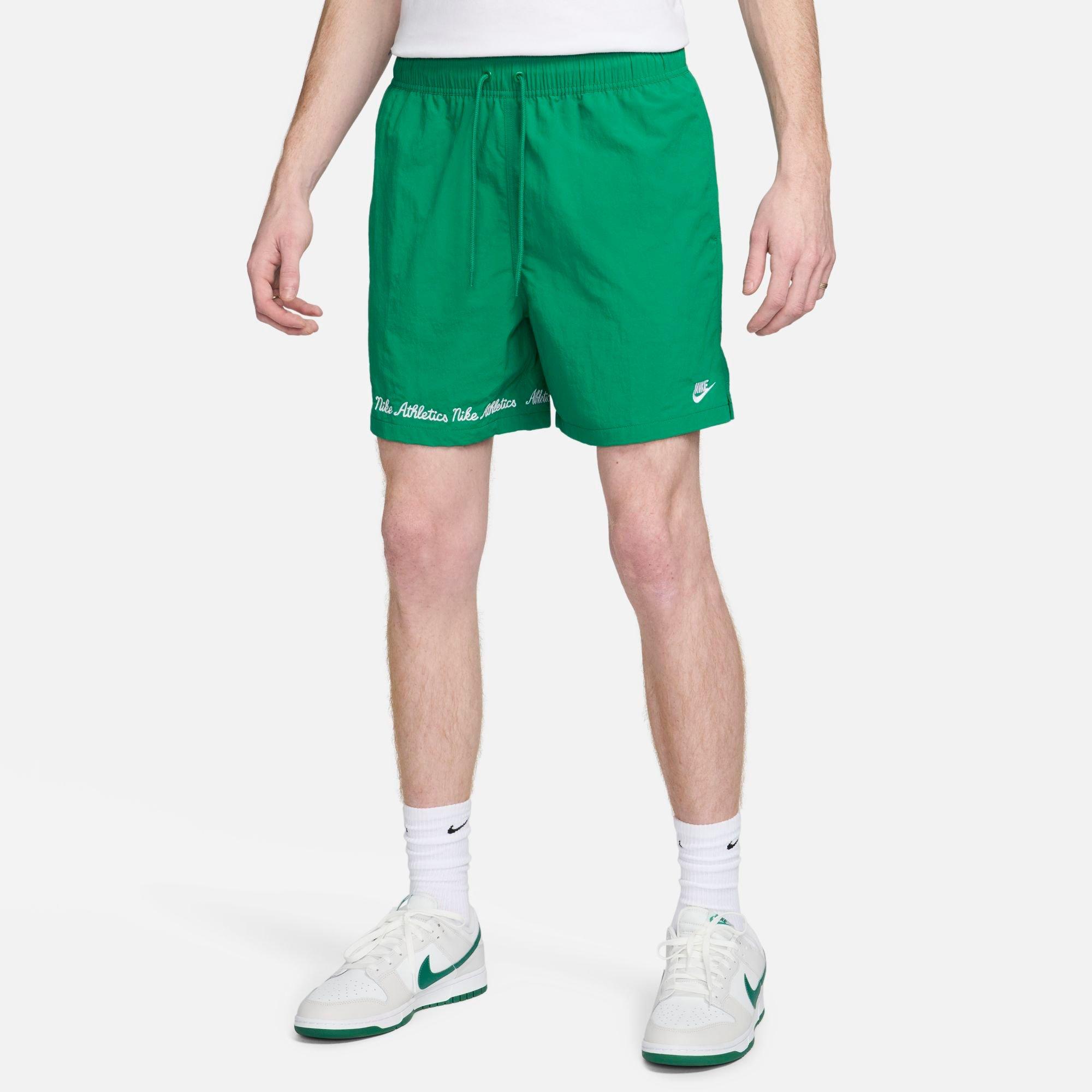 Shop Nike Men's Club Varsity Flow Shorts In Malachite/white
