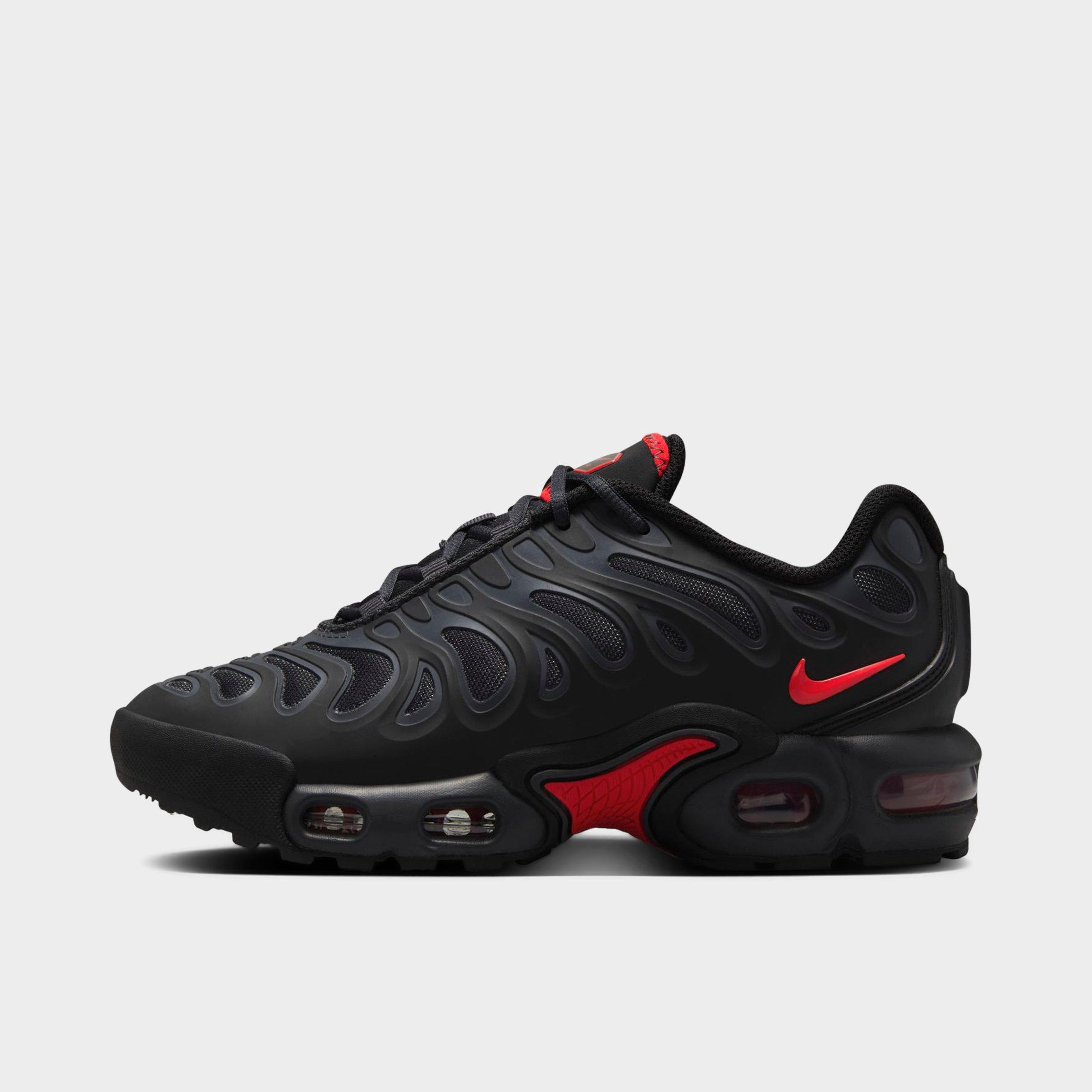 Nike Big Kids Air Max Plus Drift Casual Shoes in Drift Black/Dark Smoke Grey/University Red Size: 3.5