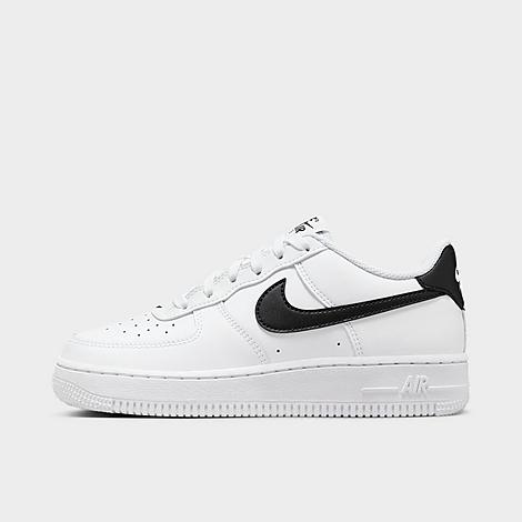 Shop Nike Big Kids' Air Force 1 Low Casual Shoes In White/black