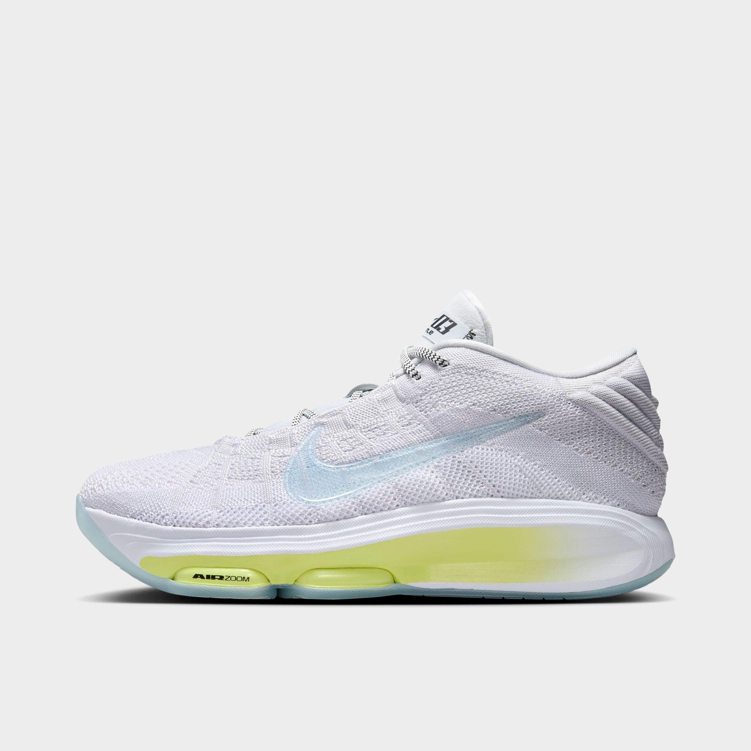 Nike Men's G. T. Hustle 3 Basketball Shoes in Pure Platinum/White/Light Lemon Twist Size: 3.5