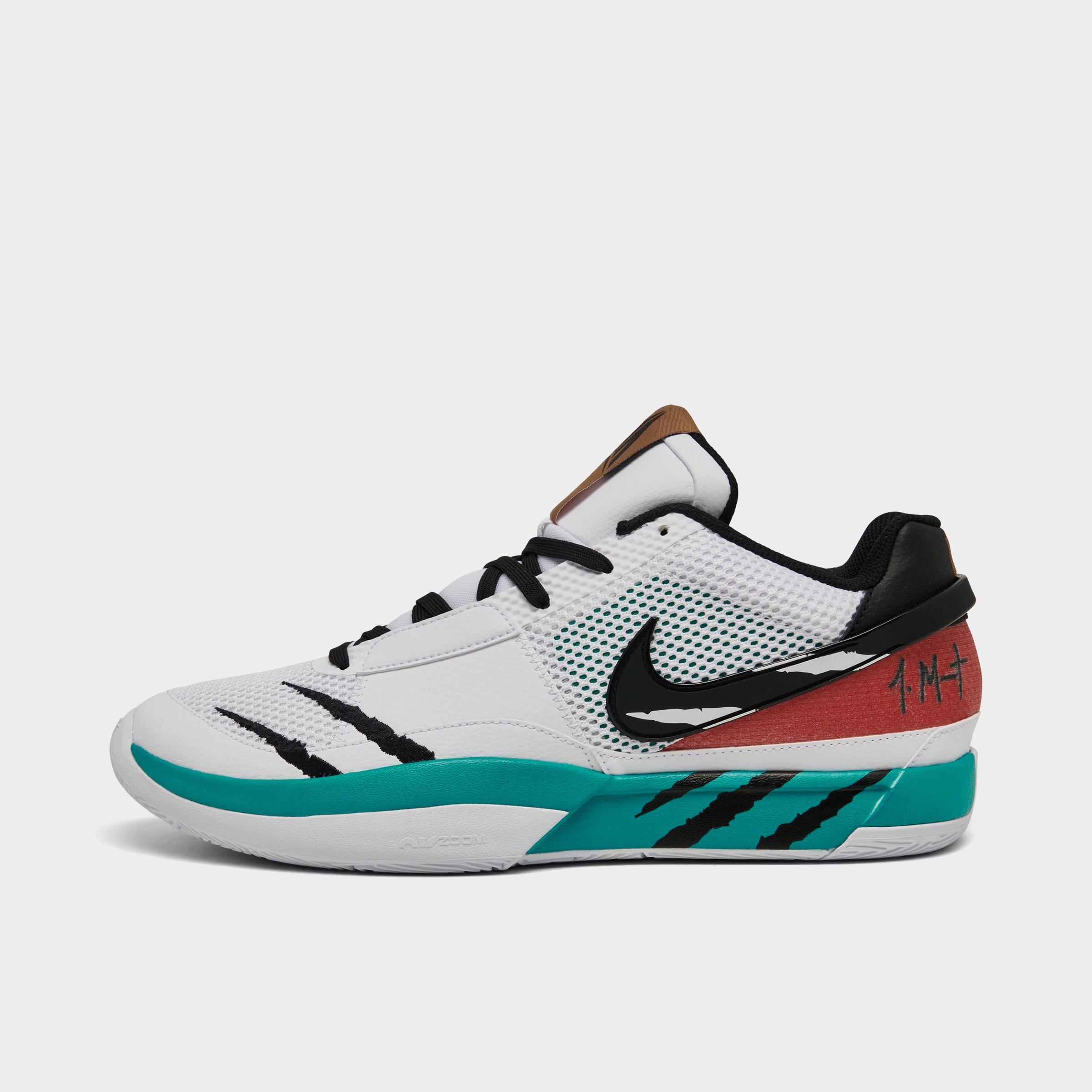 Nike Men's Ja 1 Basketball Shoes in White/Turbo Green/University Red Size: 7.5