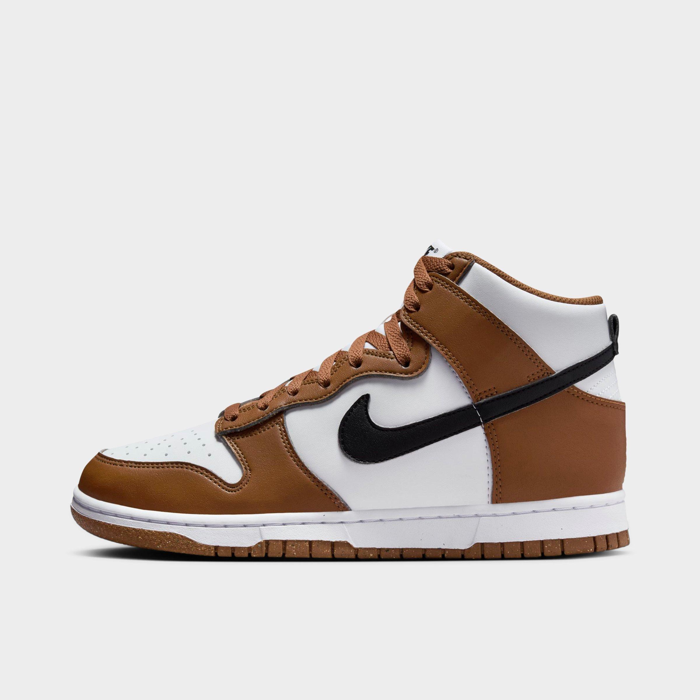 Nike Women's Dunk High Next Nature Casual Shoes in Light British Tan/Black/White Size: 5.0