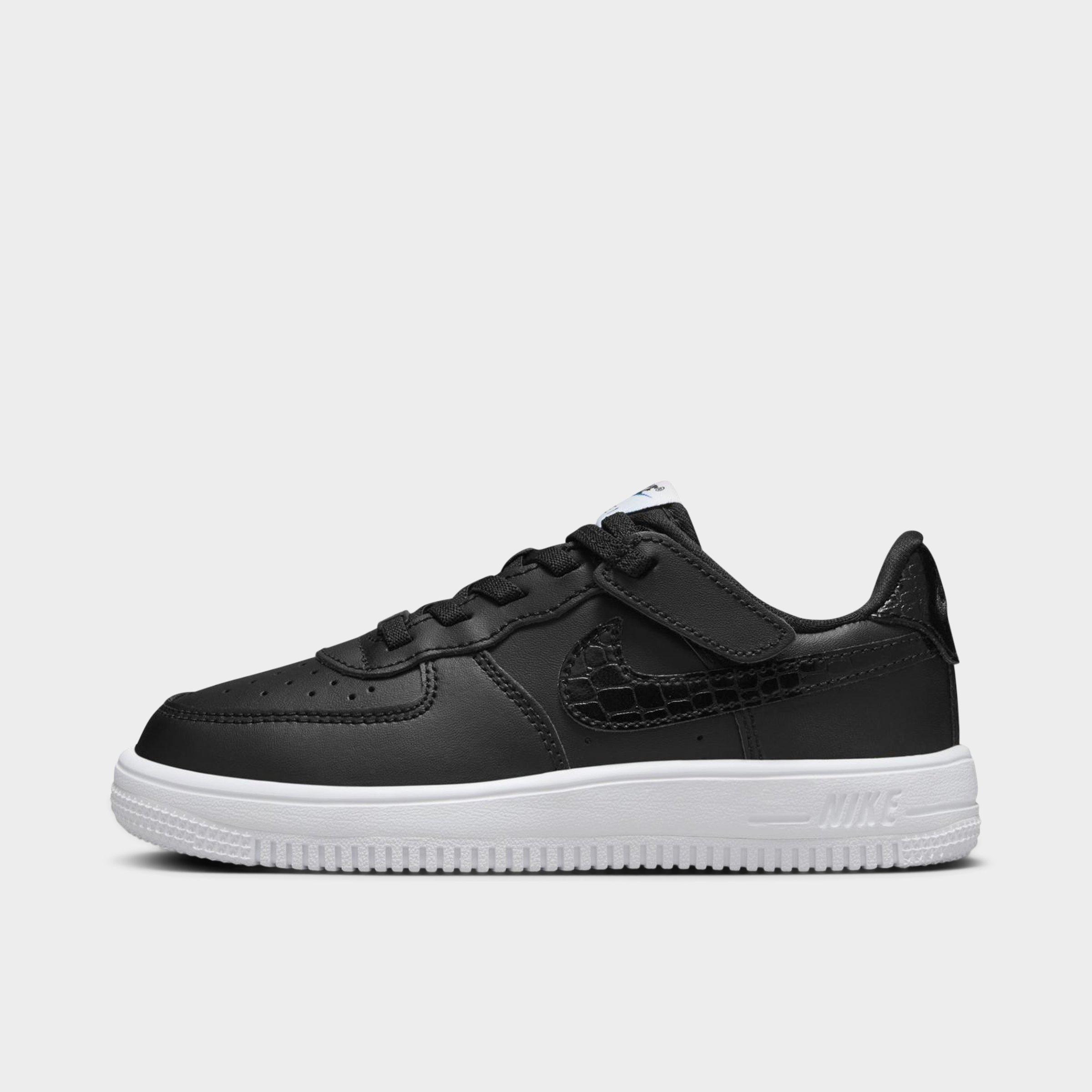 Nike Little Kids' Force 1 Low Lv8 Easyon Casual Shoes (8c-3y) In Black/white/black