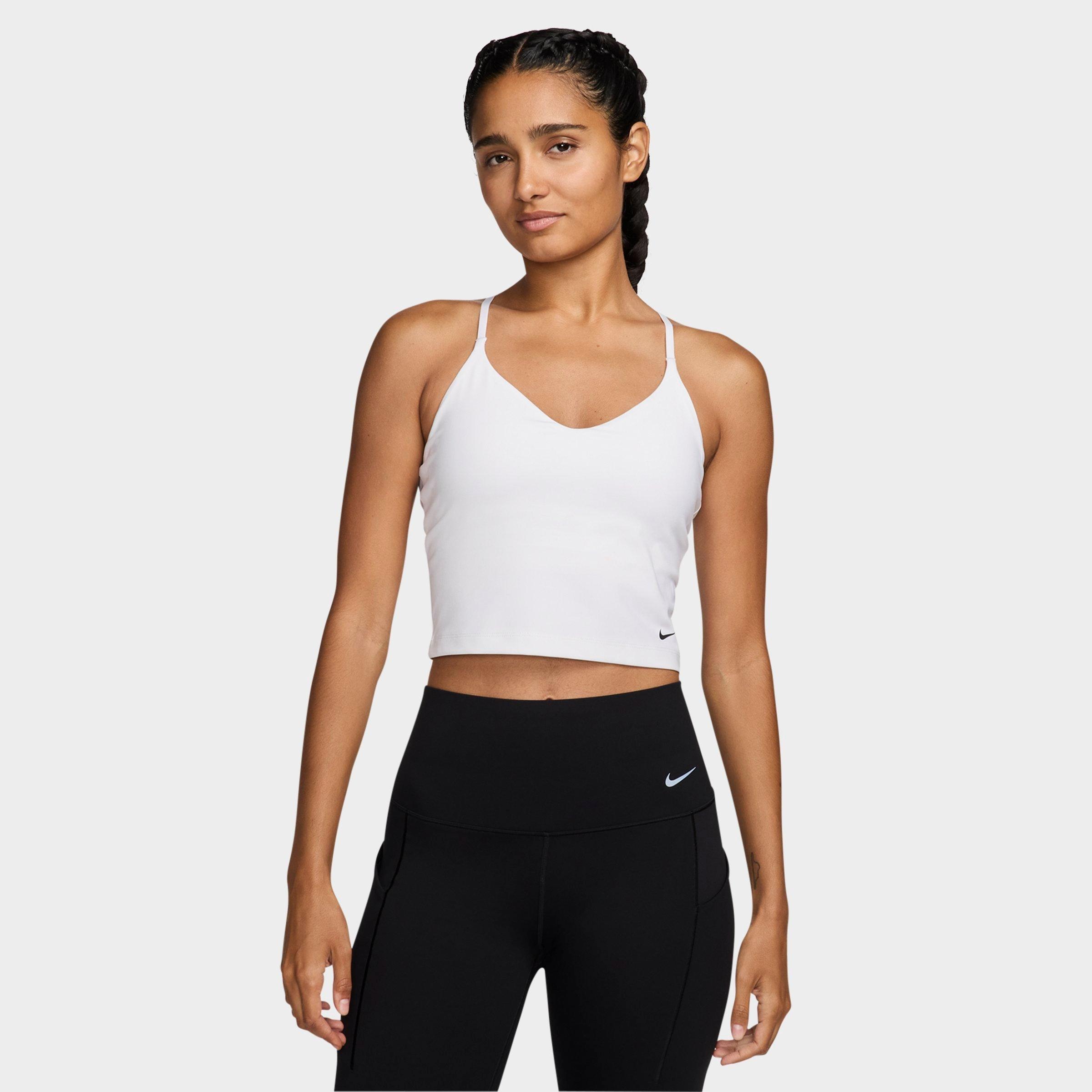 Nike Women's Indy Light-Support Padded Sports Bra Tank Top in White/White Size Large 100% Polyester/Spandex/Fiber