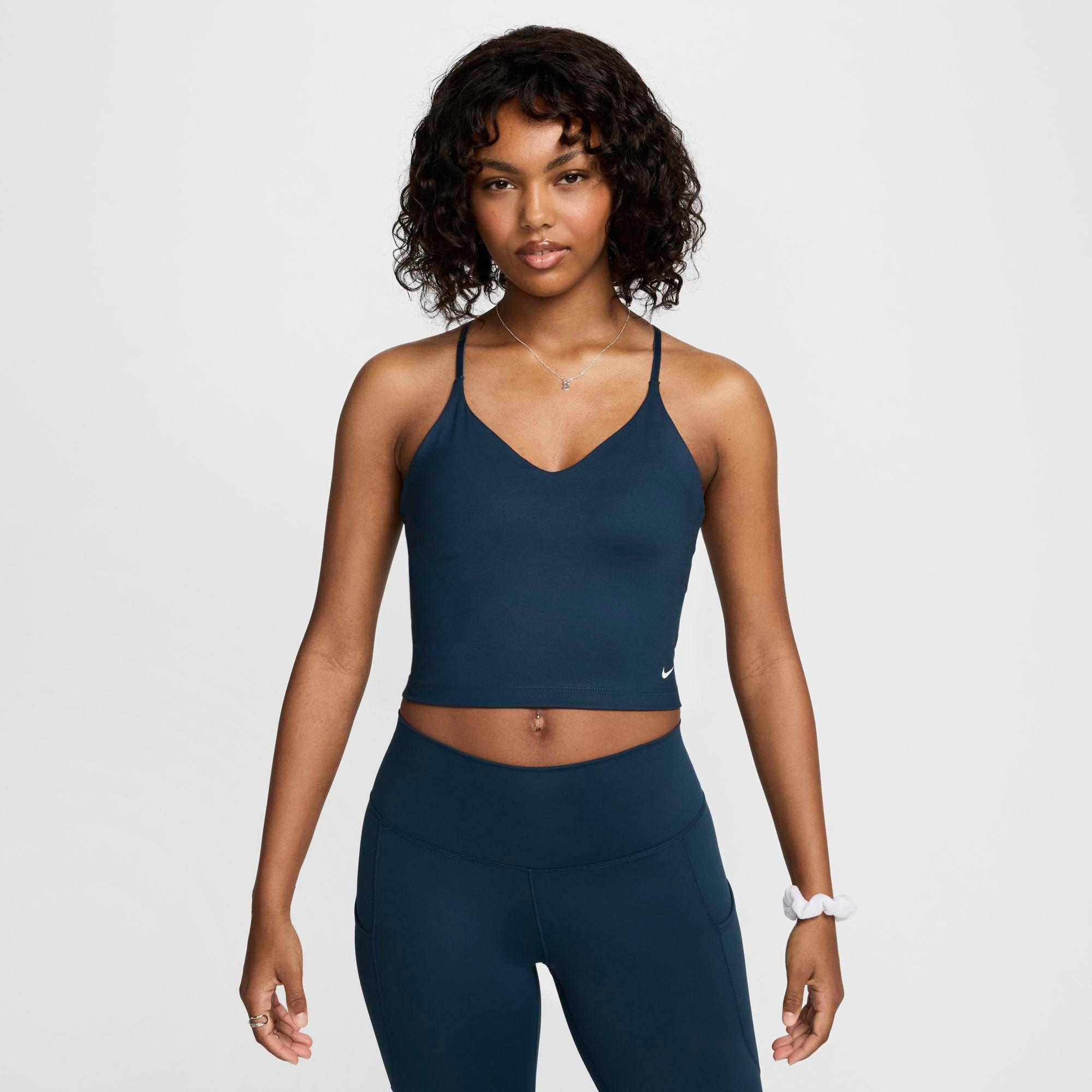 Nike Women's Indy Light-Support Padded Sports Bra Tank in Armory Navy/White Size: 2XS