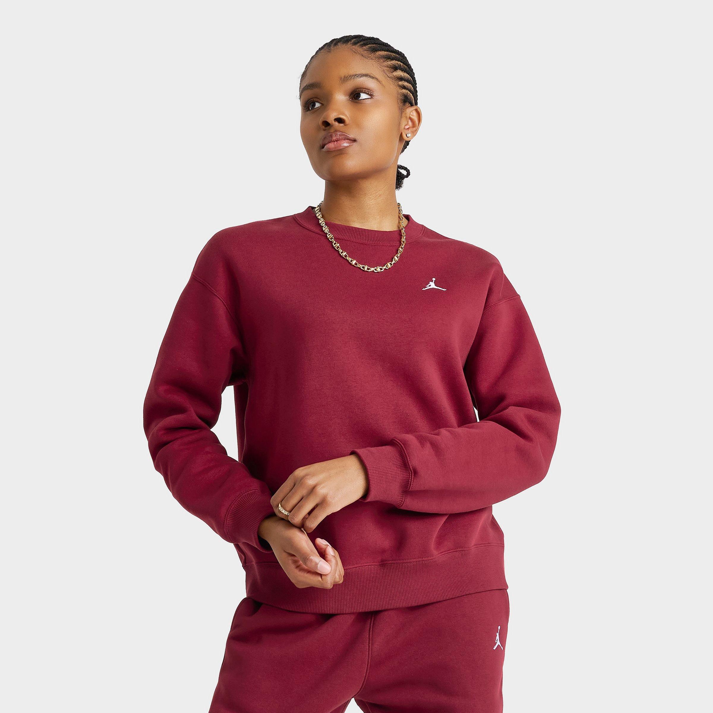 Jordan Women's Brooklyn Fleece Crewneck Sweatshirt in Team Red/White Size: XS