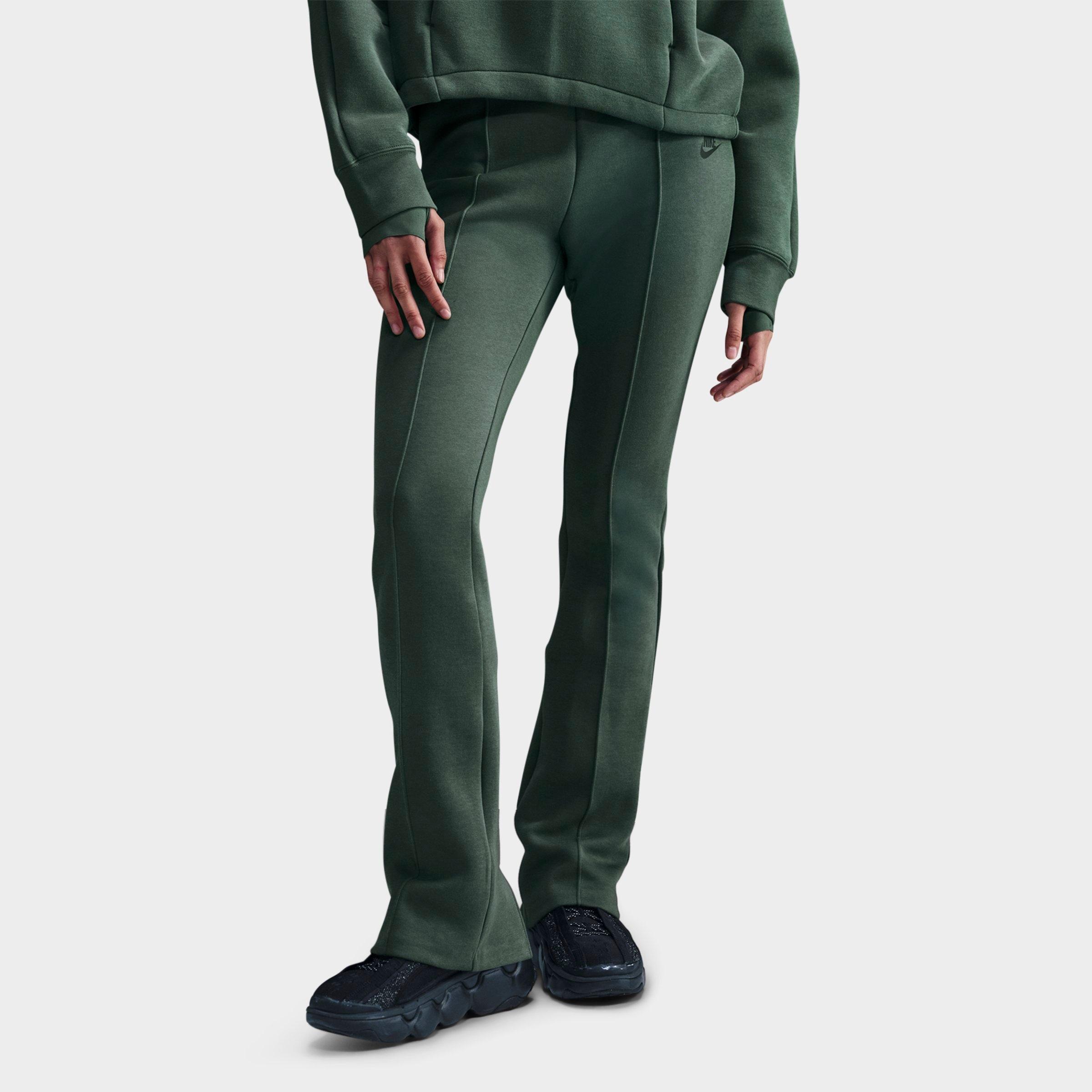 Nike Women's Sportswear Tech Fleece High-Waisted Slim Pants in Vintage Green/Black Size: 2XL