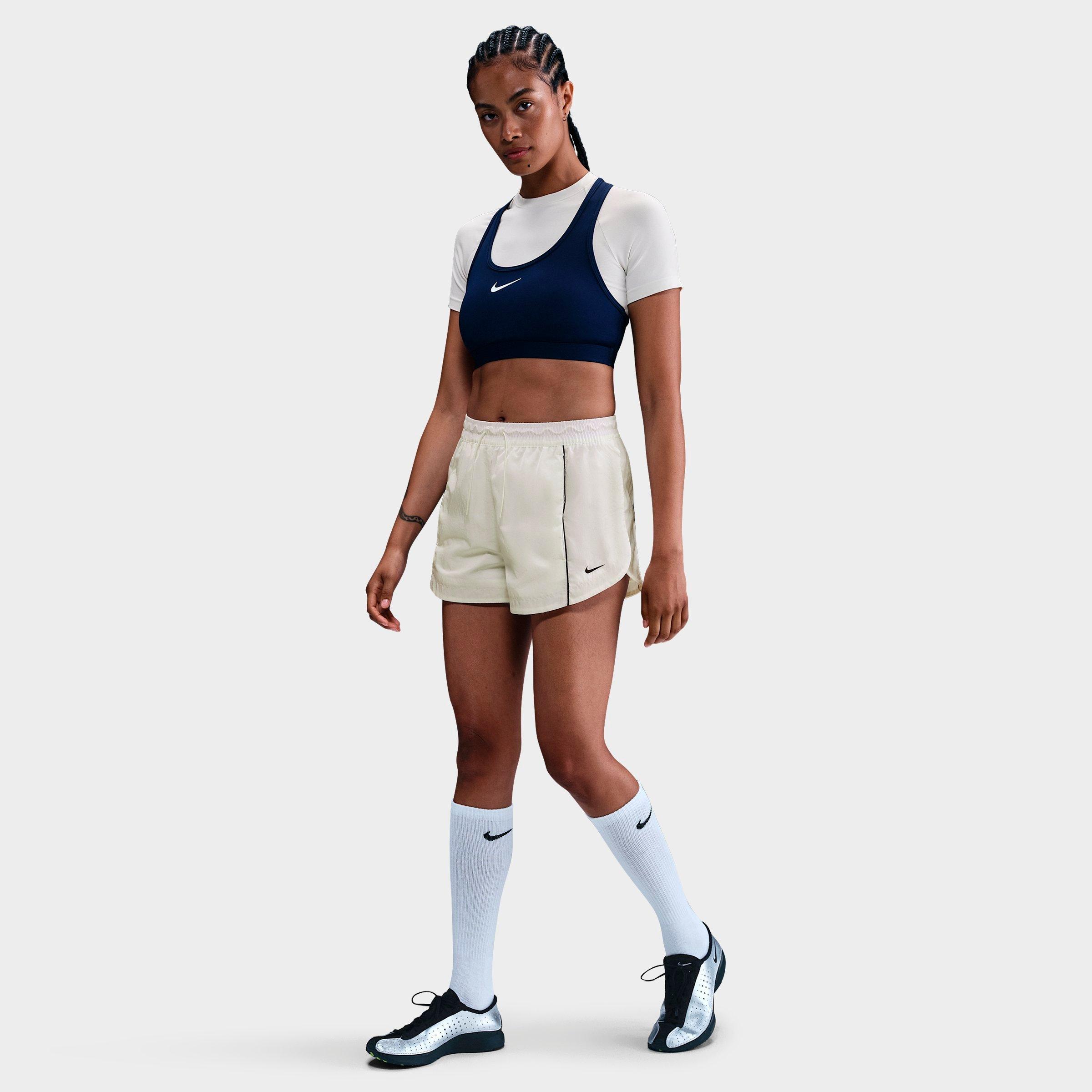 Nike Women's Windrunner Mid-Rise 2" Woven Shorts in Sail/Midnight Navy/Midnight Navy Size: XS