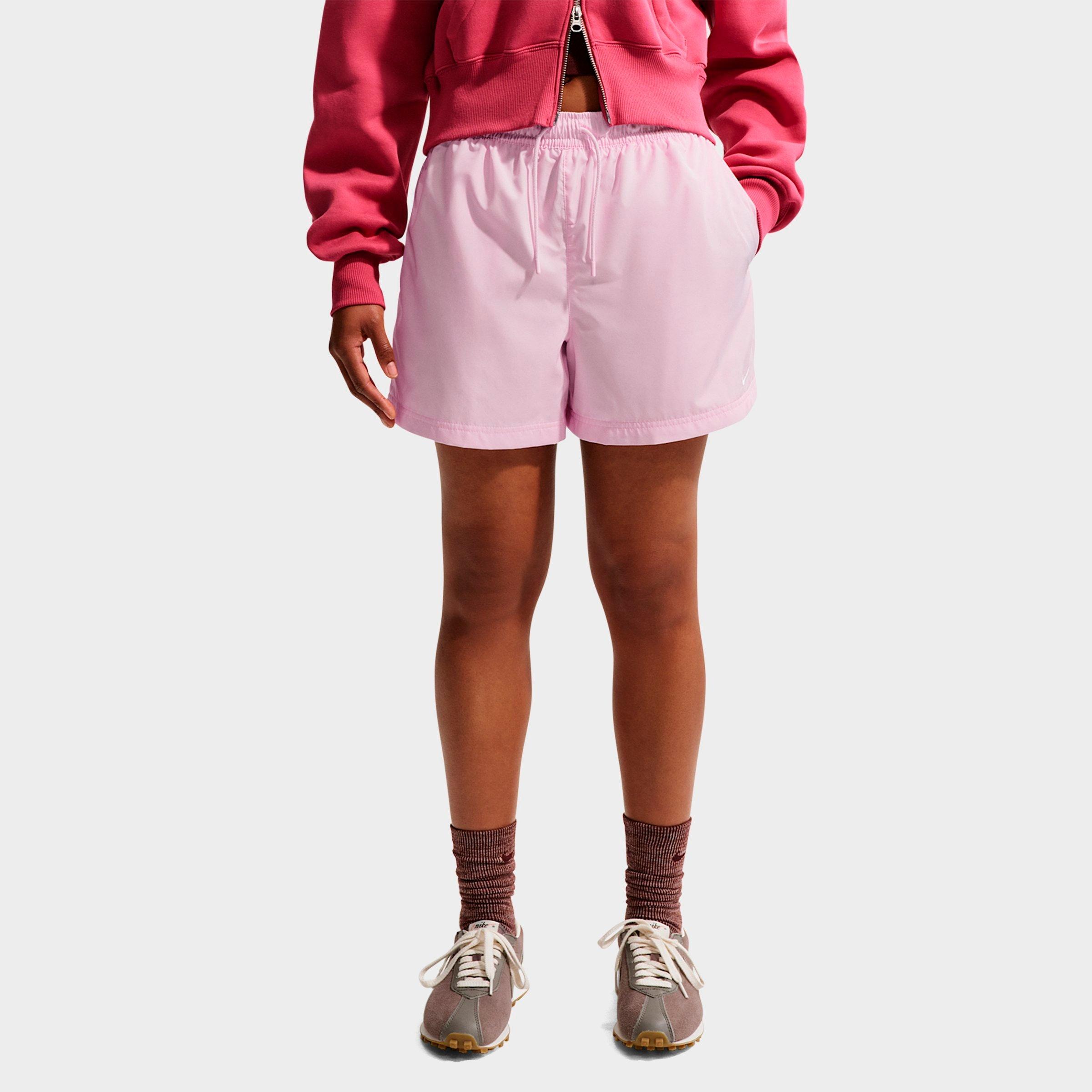 Nike Women's Sportswear Classic Mid-Rise Woven Shorts in Pink Foam/Sail Size: Small