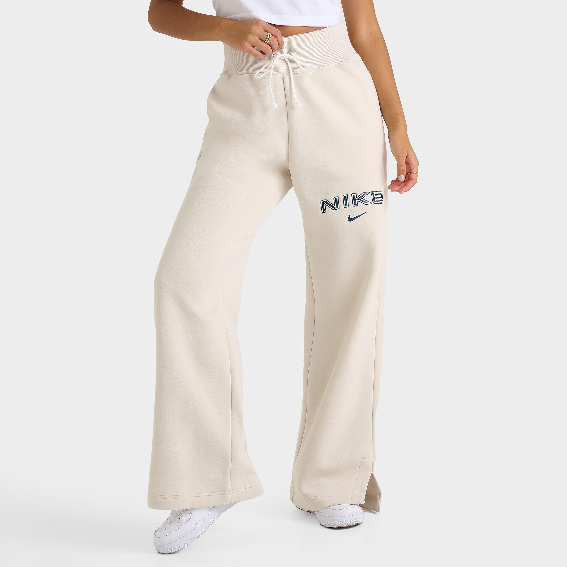 Nike Women's Sportswear Phoenix Fleece High-Waisted Wide-Leg Logo Pants in Light Orewood Brown Size: XS