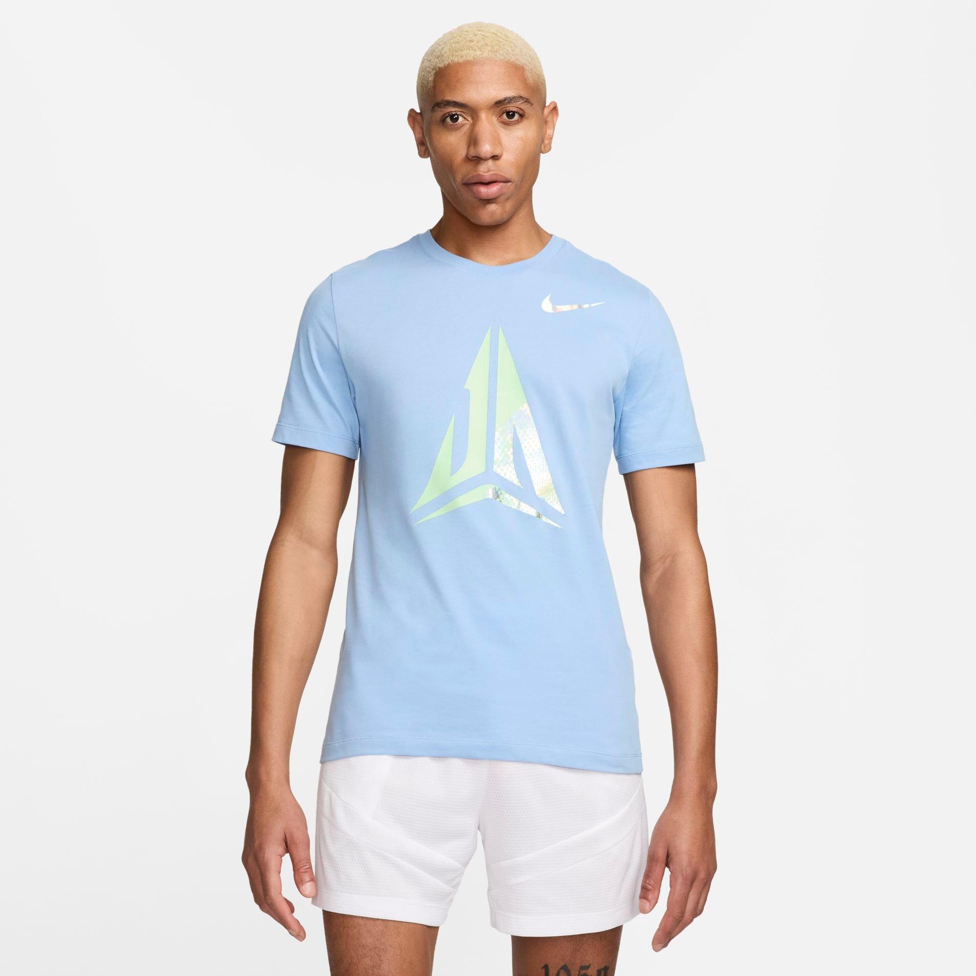 Nike Men's Ja Dri-FIT Basketball T-Shirt in Blue/Light Blue Size XL Cotton/Polyester/Knit