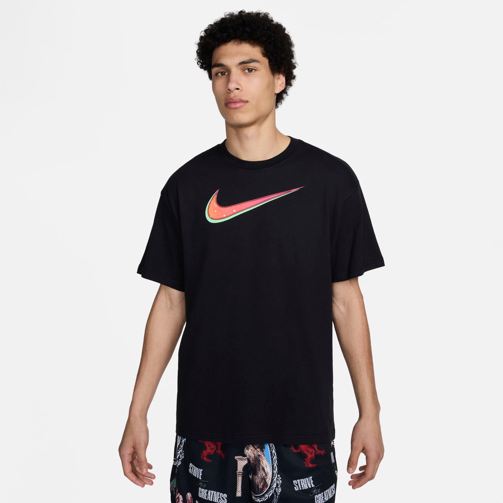 Nike Men's LeBron Max90 T-Shirt in Black/Black Size Medium 100% Cotton