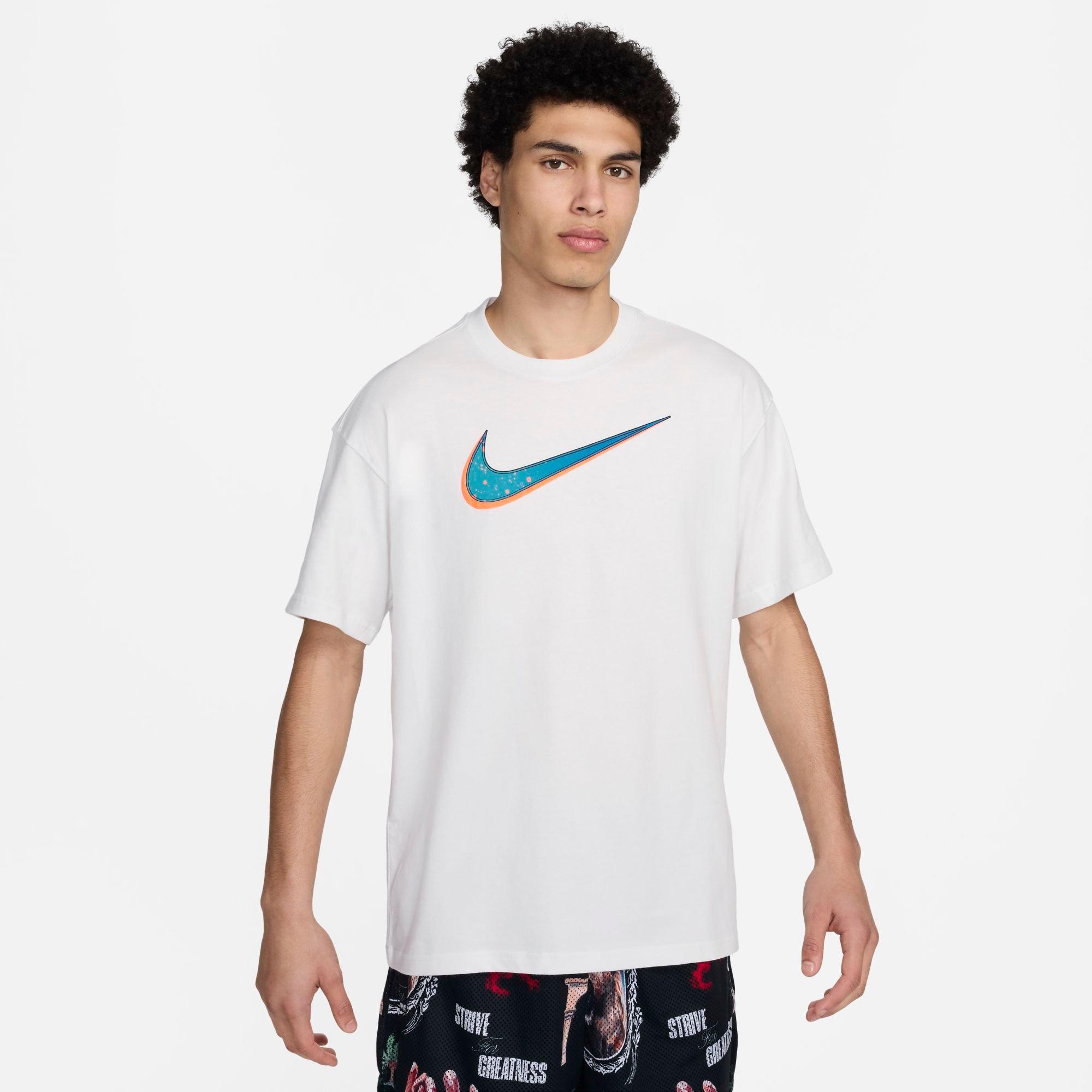 Nike Men's LeBron Max90 T-Shirt in White/Summit White Size 2XL 100% Cotton